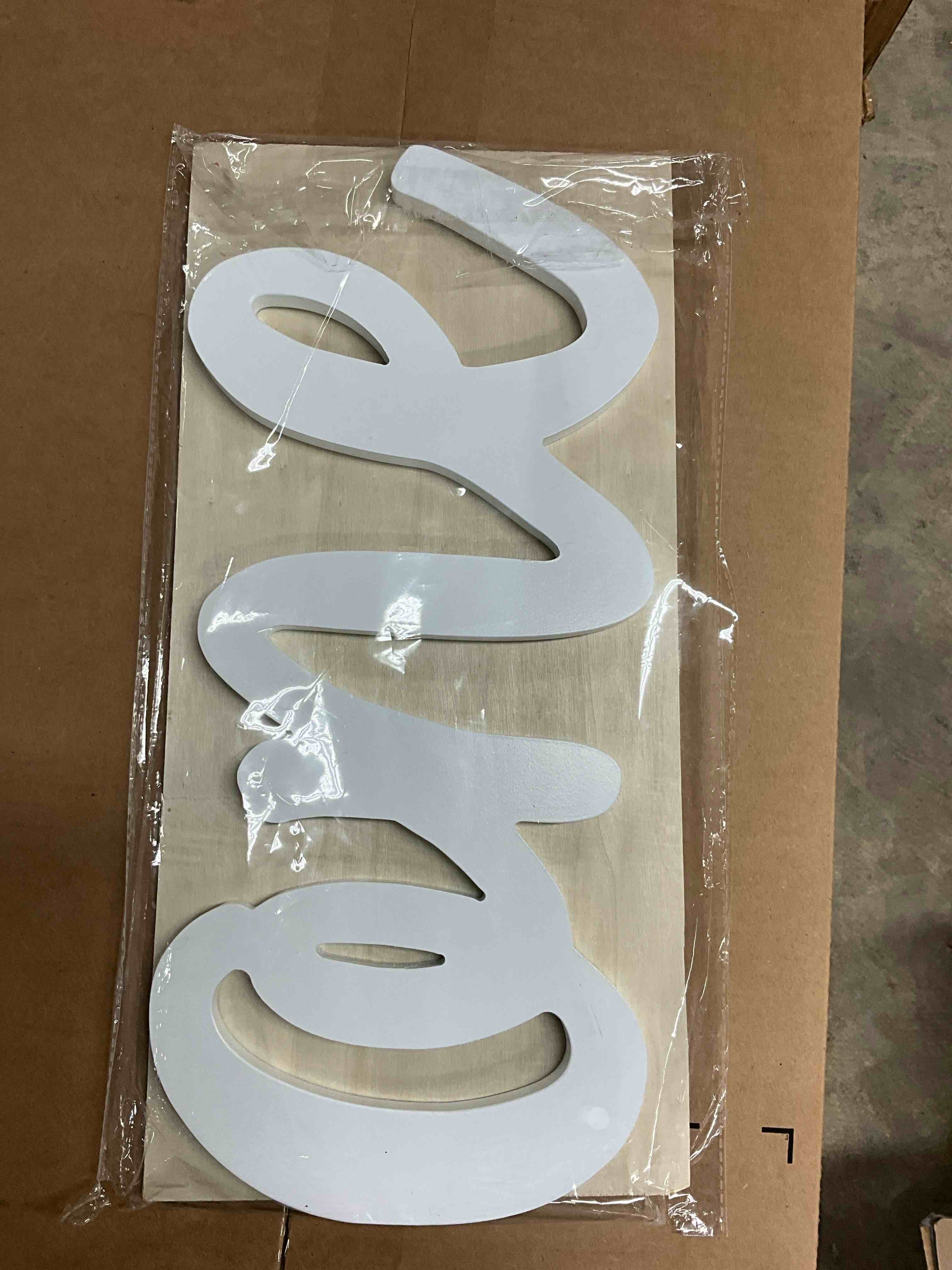 Condition photo showing New/Like New for ONE Sign (Large 17in/Wooden/White), 1st Birthday Party and Baby Shower Decorations, Photo Prop, Wall Decor, Table Display, Baby Chair Photo Booth Props