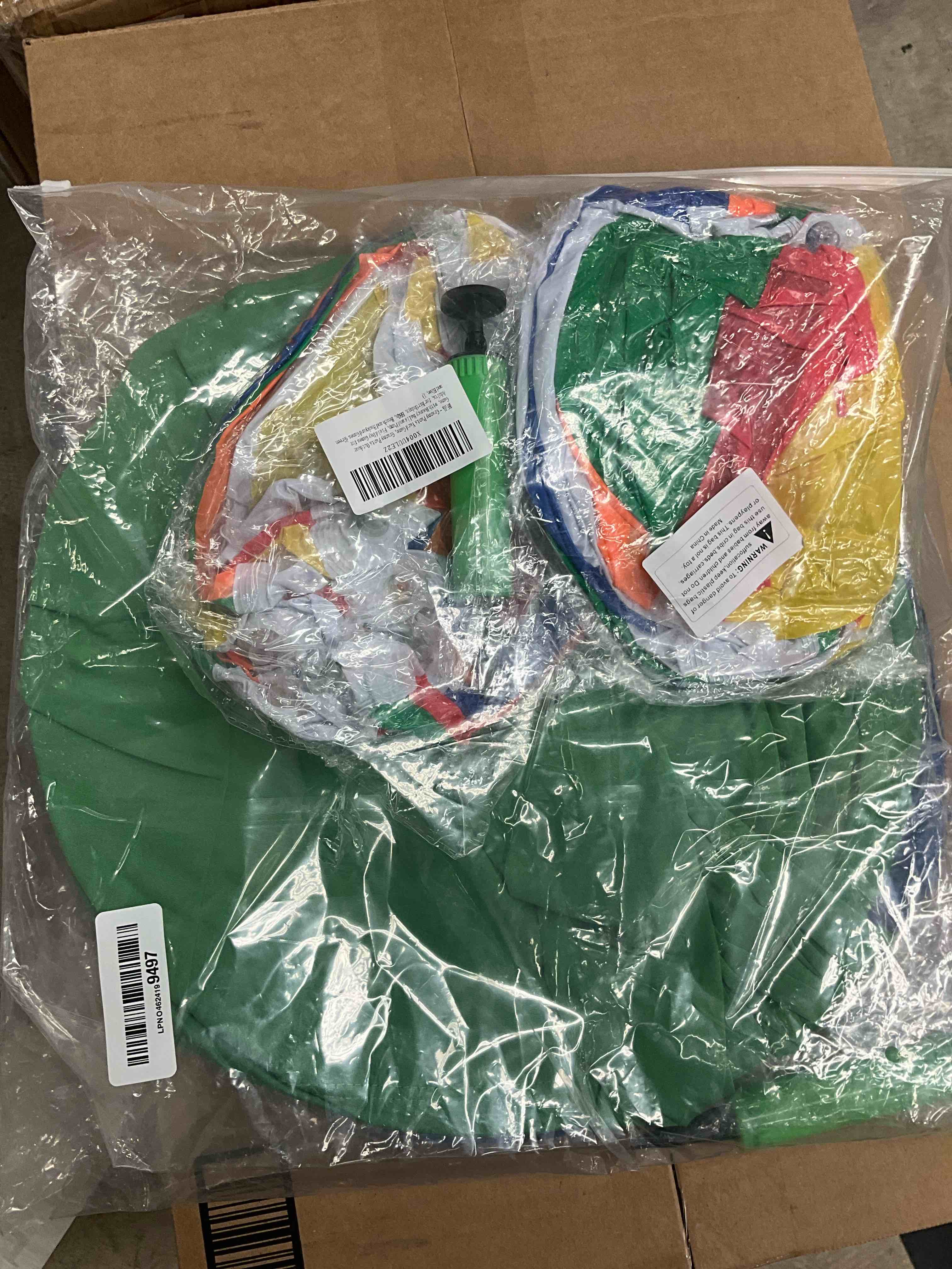 Condition photo showing New/Like New for Granny Pants Yard Game?Granny Pants Outdoor Game?with 12/24/48 8.6-inch Bouncy Balls and Pump?Field Day Games for Adults?for Birthdays?BBQs?Beach and Backyard Games 1 Green and blue