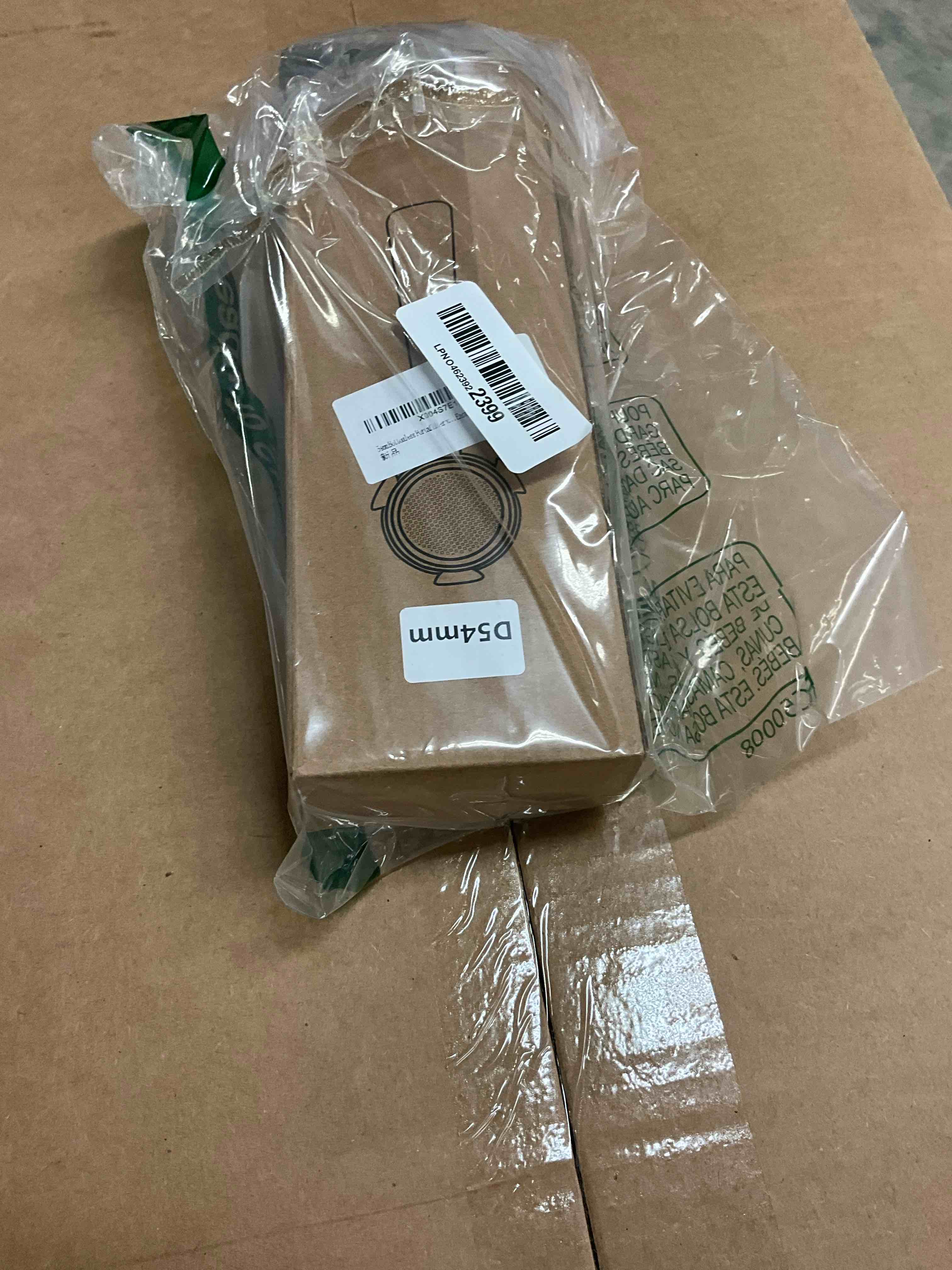 Condition photo showing Good Condition for 54mm Bottomless Portafilter with 3 Ears, Includes Magnetic Dosing Funnel, Etched & Sintered Filter Screens, Double Shot Basket, Stainless Steel Holder with Redwood Handle, Fits Breville54mm Machines 54mm — 3 Ears Bottomless Portafilter-D