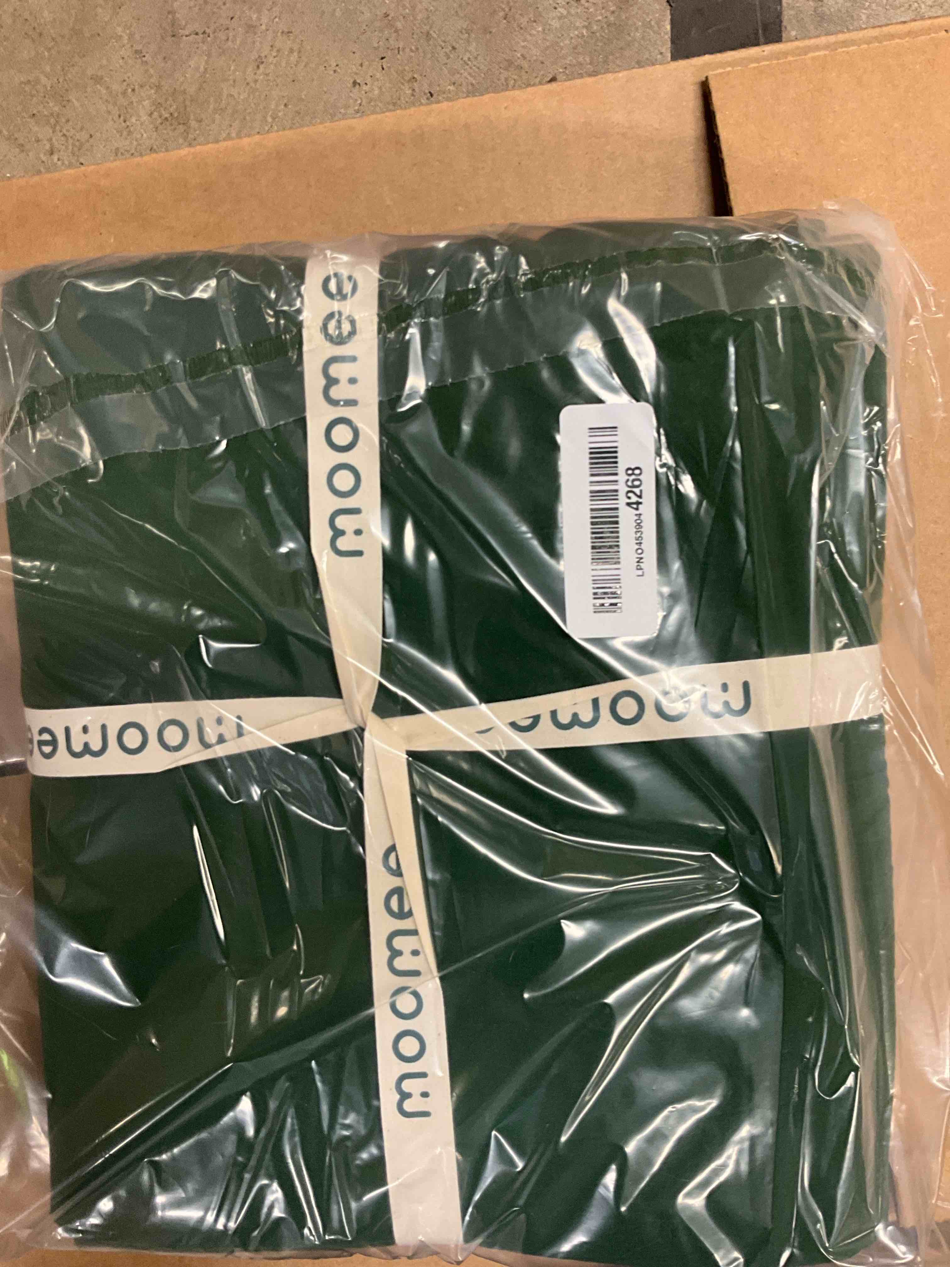 Condition photo showing New/Like New for MooMee Bedding Duvet Cover Set 100% Washed Cotton Linen Like Textured Breathable Durable Soft Comfy (Solid Forest Green, Queen 90"x90") Solid Forest Green (No Comforter) Queen (90"x90")