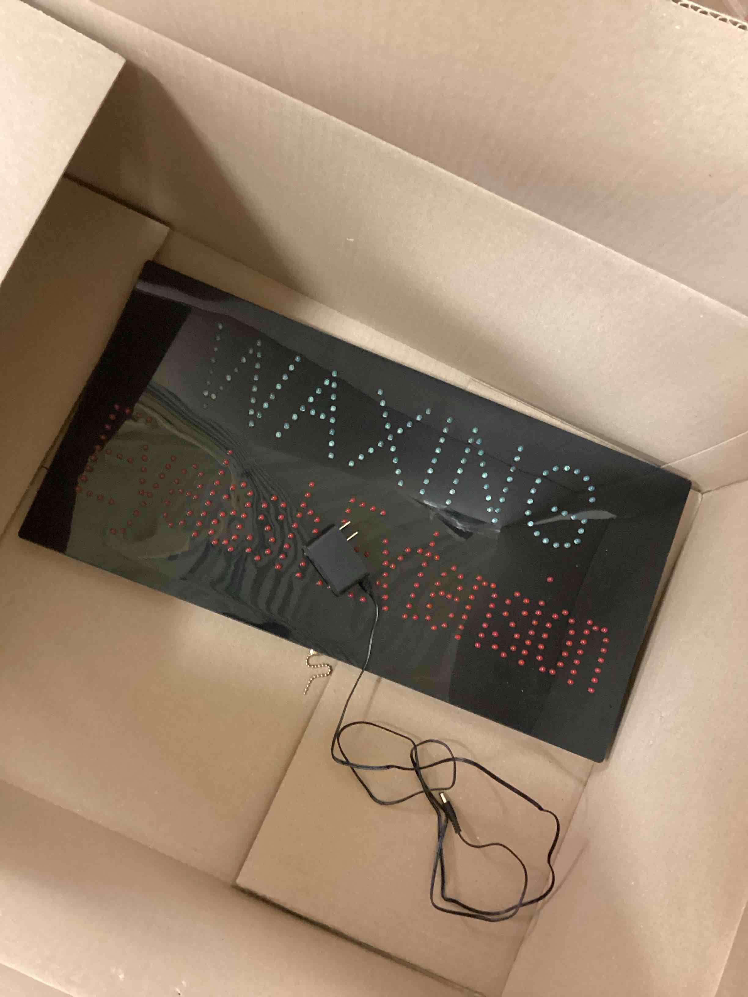 Condition photo showing As Is for LED Waxing Eyelash Extension Sign for Business, Super Bright LED Open Sign for Beauty Salon, Electric Advertising Display Sign for Nail Salon Business Shop Store Window Decor.