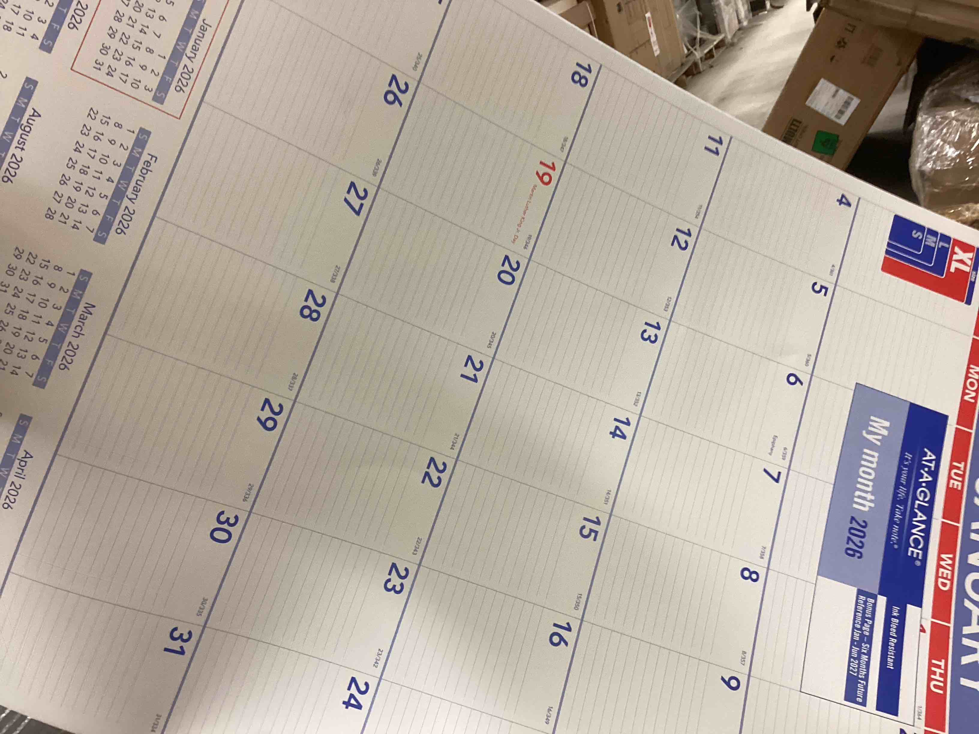 Condition photo showing Good Condition for AT-A-GLANCE 2026 Wall Calendar, 20" x 30", Extra Large (PM42826) 2026 New Edition 20"W x 30"H
