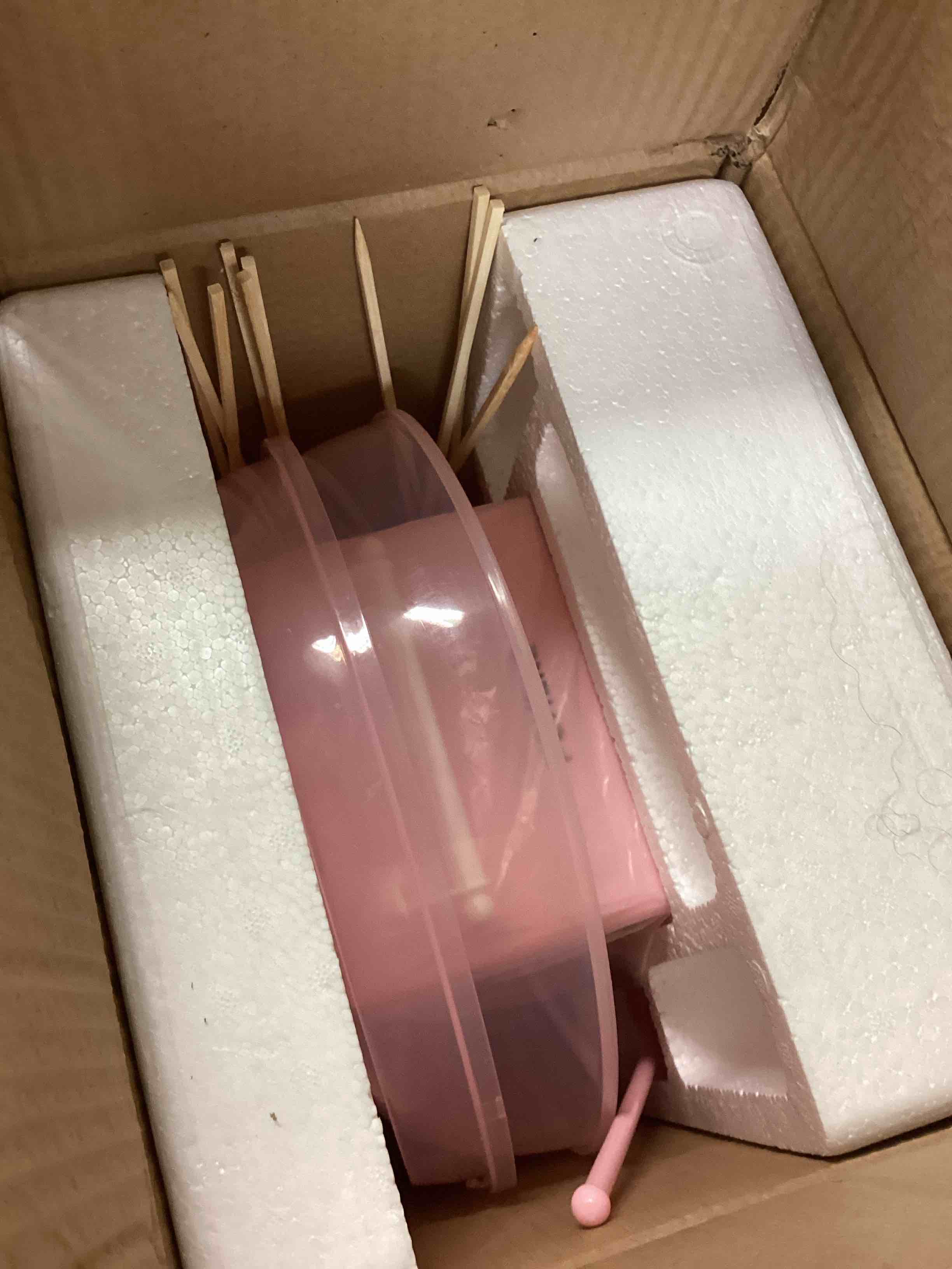 Condition photo showing As Is for FOHERE Cotton Candy Machine for Kids, Countertop Cotton Candy Maker Homemade Candy Sweets for Birthday Parties, Includes a Scoop and 10 Candy Cones (Pink)