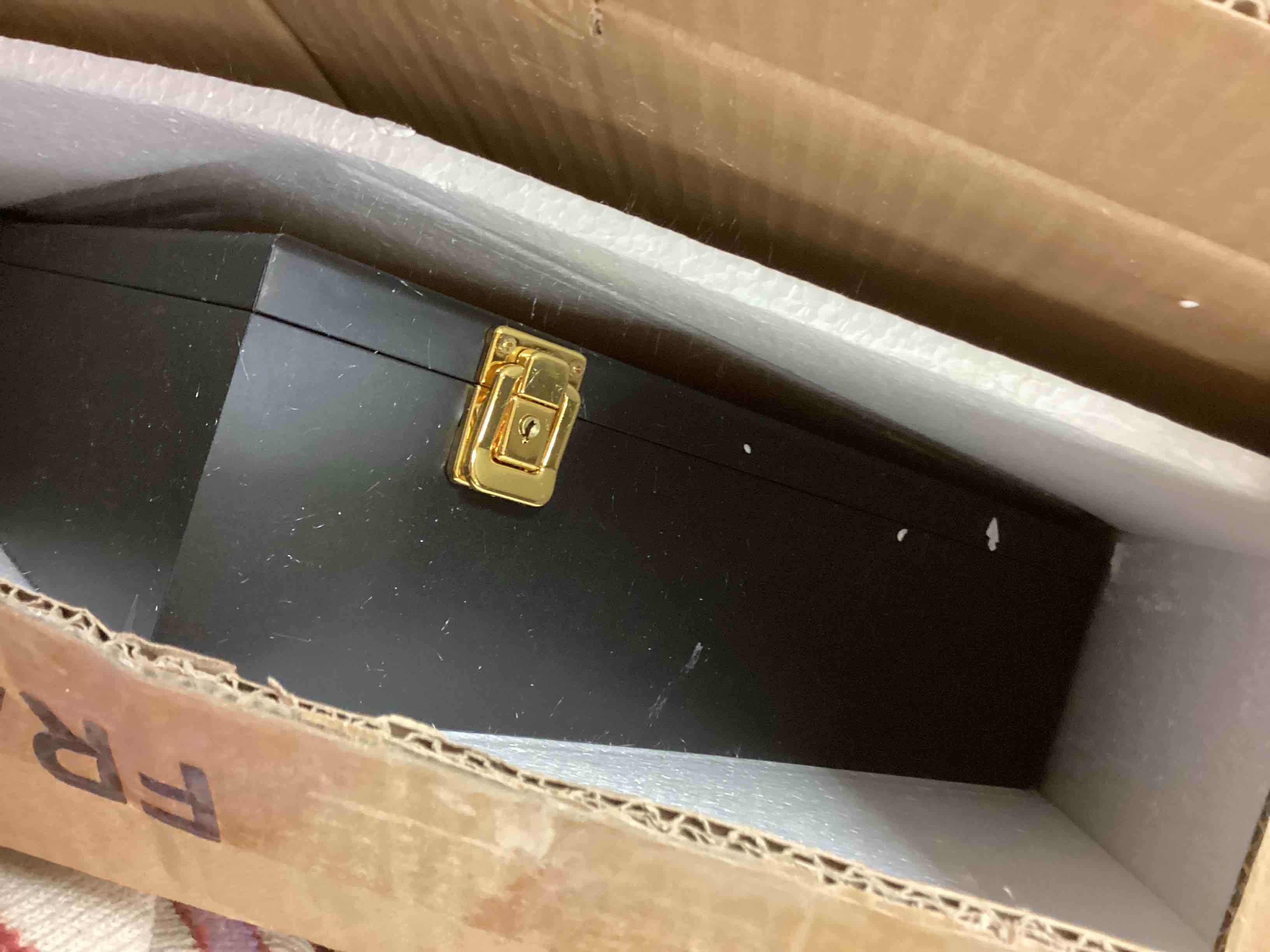 Condition photo showing As Is for 21 Baseball Display Case Wall Mount - UV Protection Lockable Shadow Box with Clear Acrylic Door | Wood Showcase Cabinet for Collectible Balls (Black) 21 Baseball Black