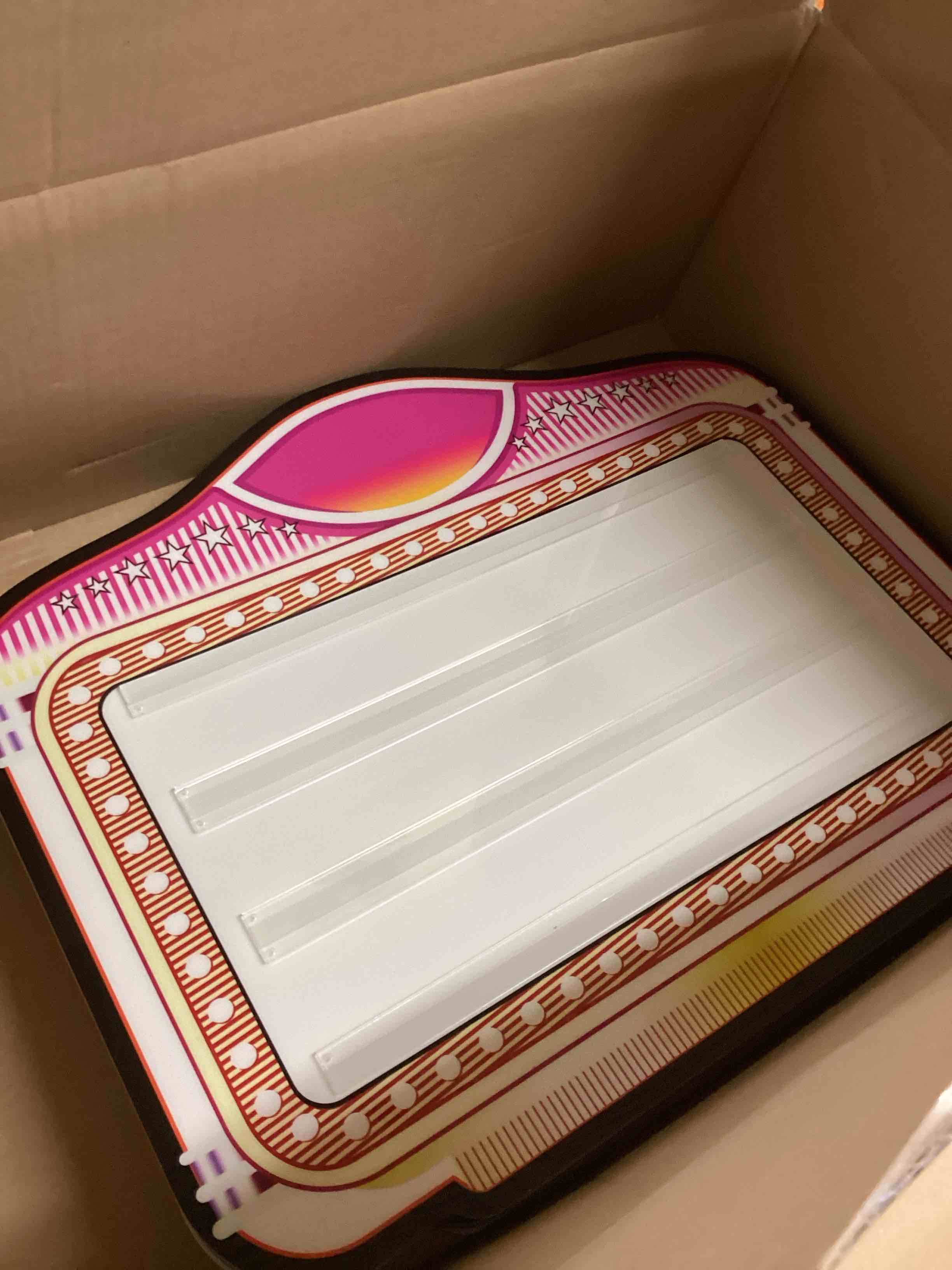 Condition photo showing As Is for LED VIP Club Bottle Service Sign - Acrylic Lightweight Handheld Bottle Girl Sign with Interchangeable Letters & Numbers (4 Sets Letters, 2 Sets Numbers) for Bar Parties