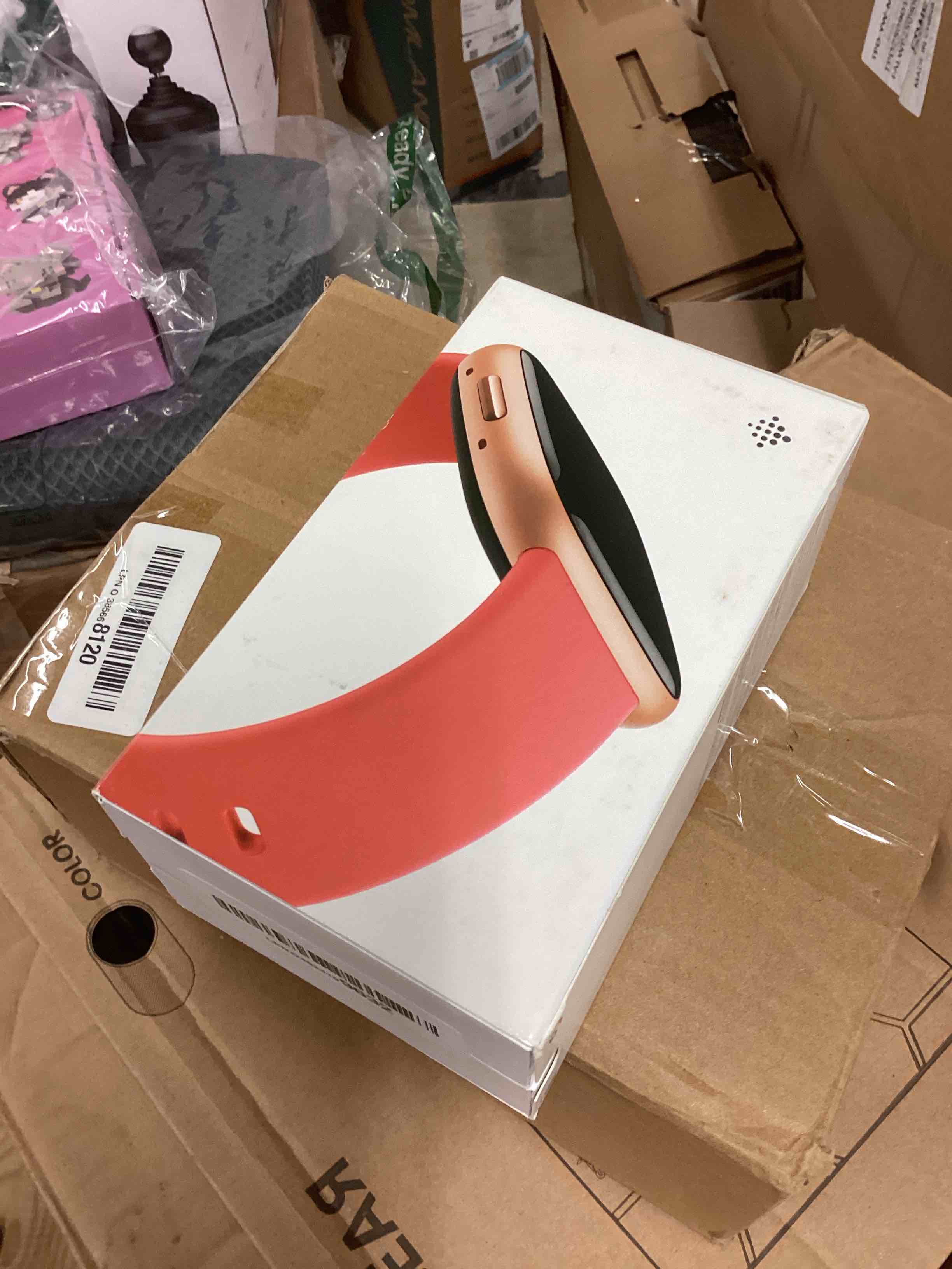 Condition photo showing New/Like New for Fitbit Versa 4 Fitness Smartwatch with Daily Readiness, GPS, 24/7 Heart Rate, 40+ Exercise Modes, Sleep Tracking and more, Pink Sand/Copper Rose, One Size (S & L Bands Included) Pink Sand / Copper Rose