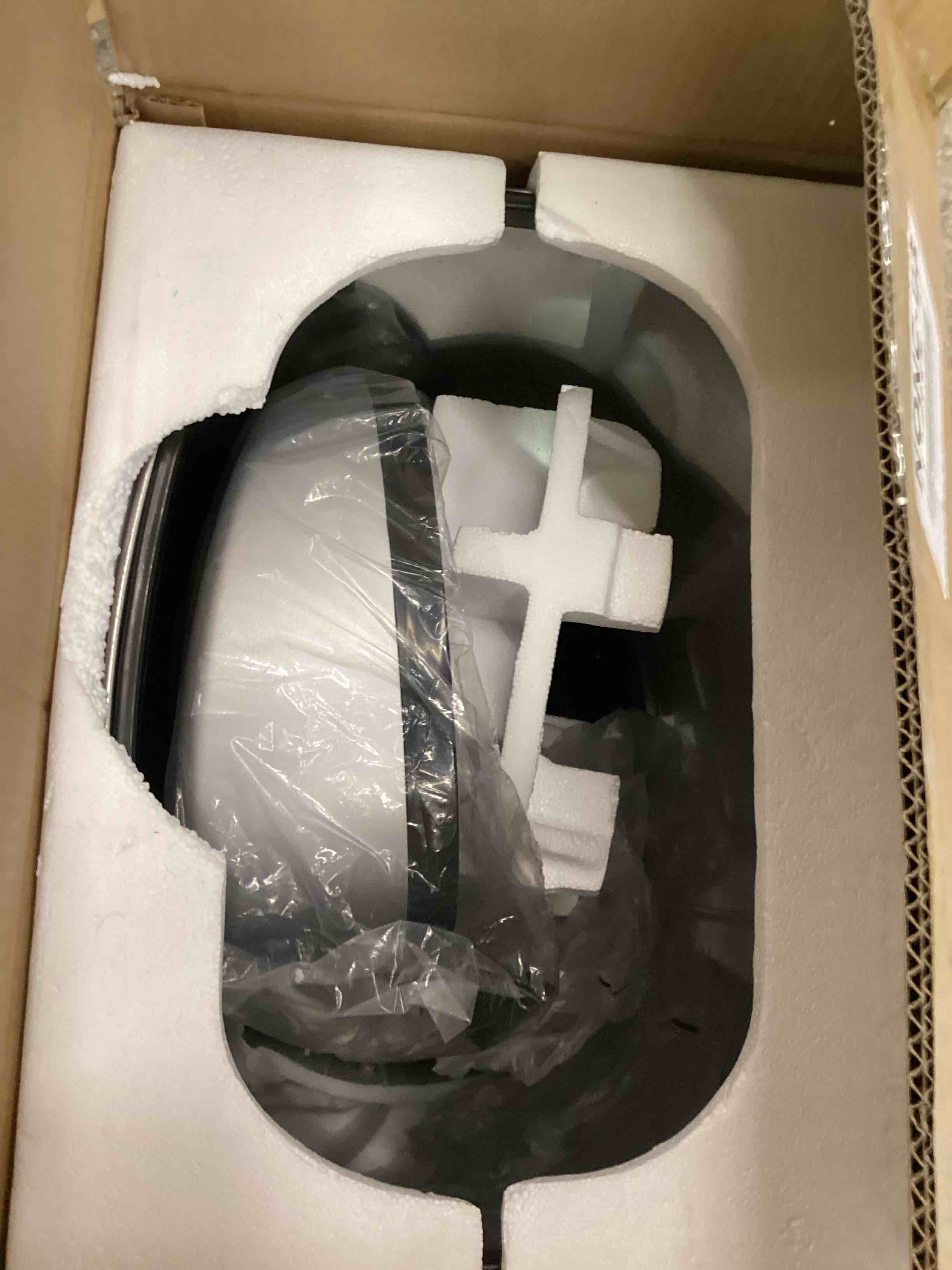 Condition photo showing Good Condition for SensorCan 13 Gallon Oval Sensor Trash Can with AC Adapter and Odor Filter, Automatic Motion Sensor Kitchen Bin, Soft-Close Stainless Steel, Slim Curved Wastebasket for Narrow Walkways, Matte Silver