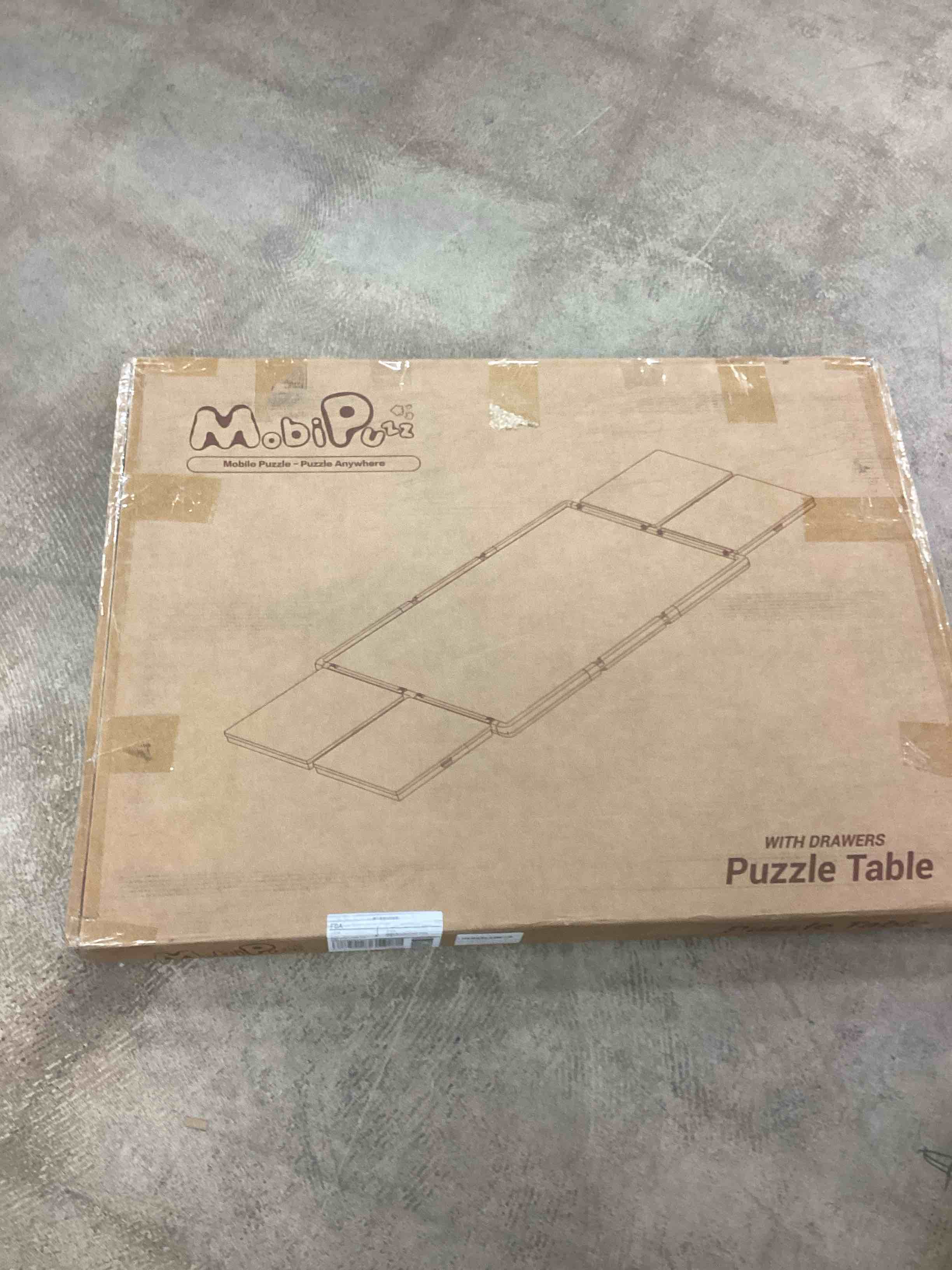 Condition photo showing New/Like New for MobiPuzz 1000 Pieces Puzzle Board 3-in-1 Double-Sided & Rotating & Tilting, Plastic Puzzle Table with Sorting Boxes and PVC Cover, Portable Lazy Susan Jigsaw Puzzle Board for Adults, Blue Pink Blue Pink Small-1000pcs