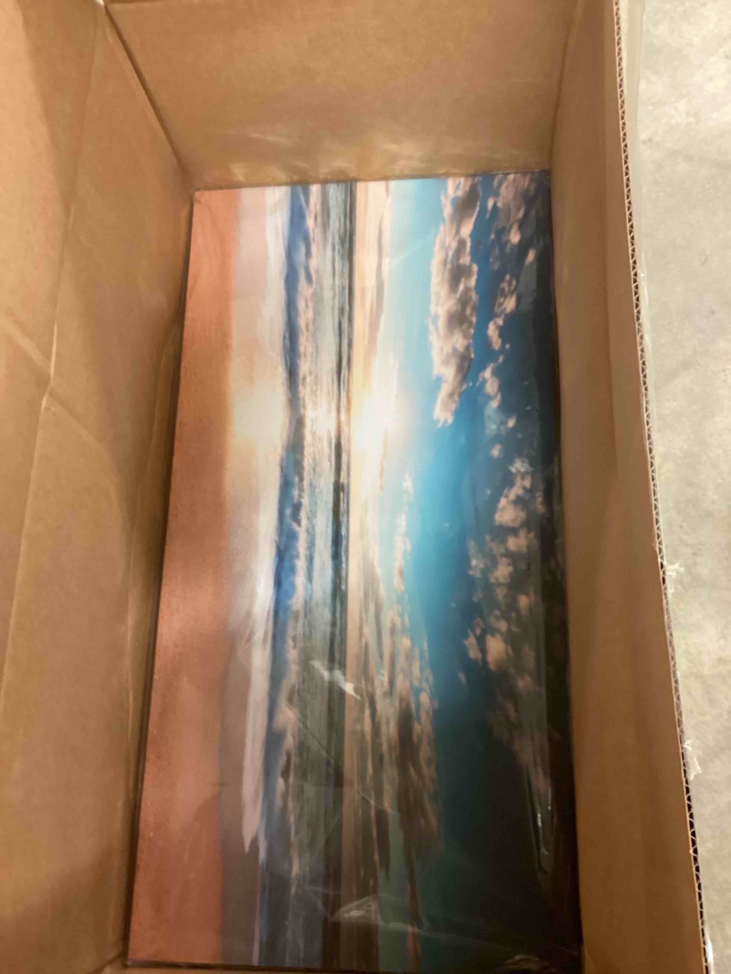 Condition photo showing New/Like New for YYYYHPP YP1950 Beach Sunrise Over The Tropical Sea Pictures Print on Canvas Wall Art for Home Decor, Stretched and Framed, Easy to Hang 40"L x 20"W Beach Sunrise