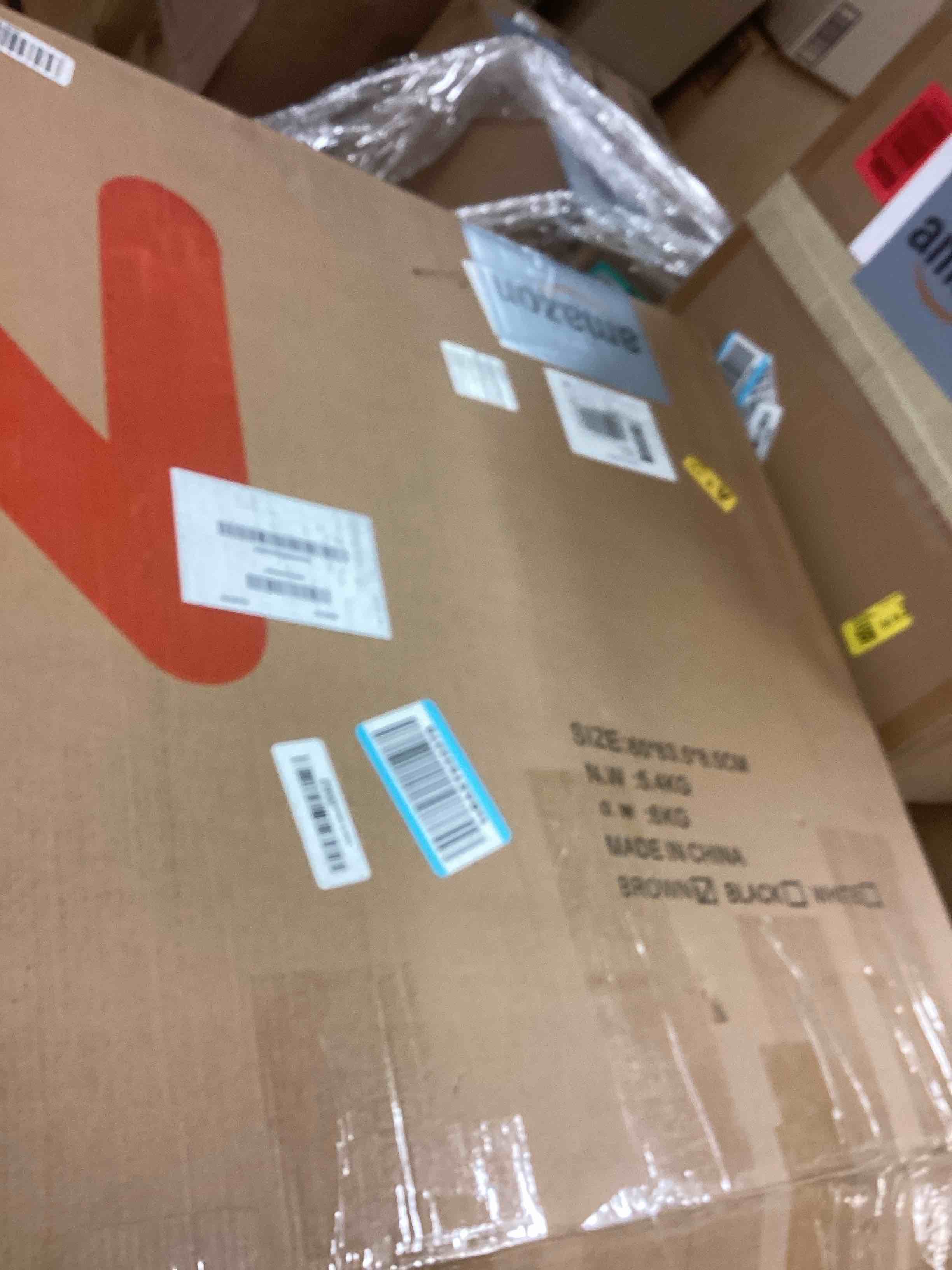 Condition photo showing As Is for WOWLIVE Laundry Hamper with Wheels, Handwoven Rolling Laundry Basket with Lid, Clothes Hamper with Divided Removable Liner Bag, 115L Large Capacity Laundry Sorter Laundry Room Organization, Natural 115L(22 x 13 x 26.4 Inches) Natural