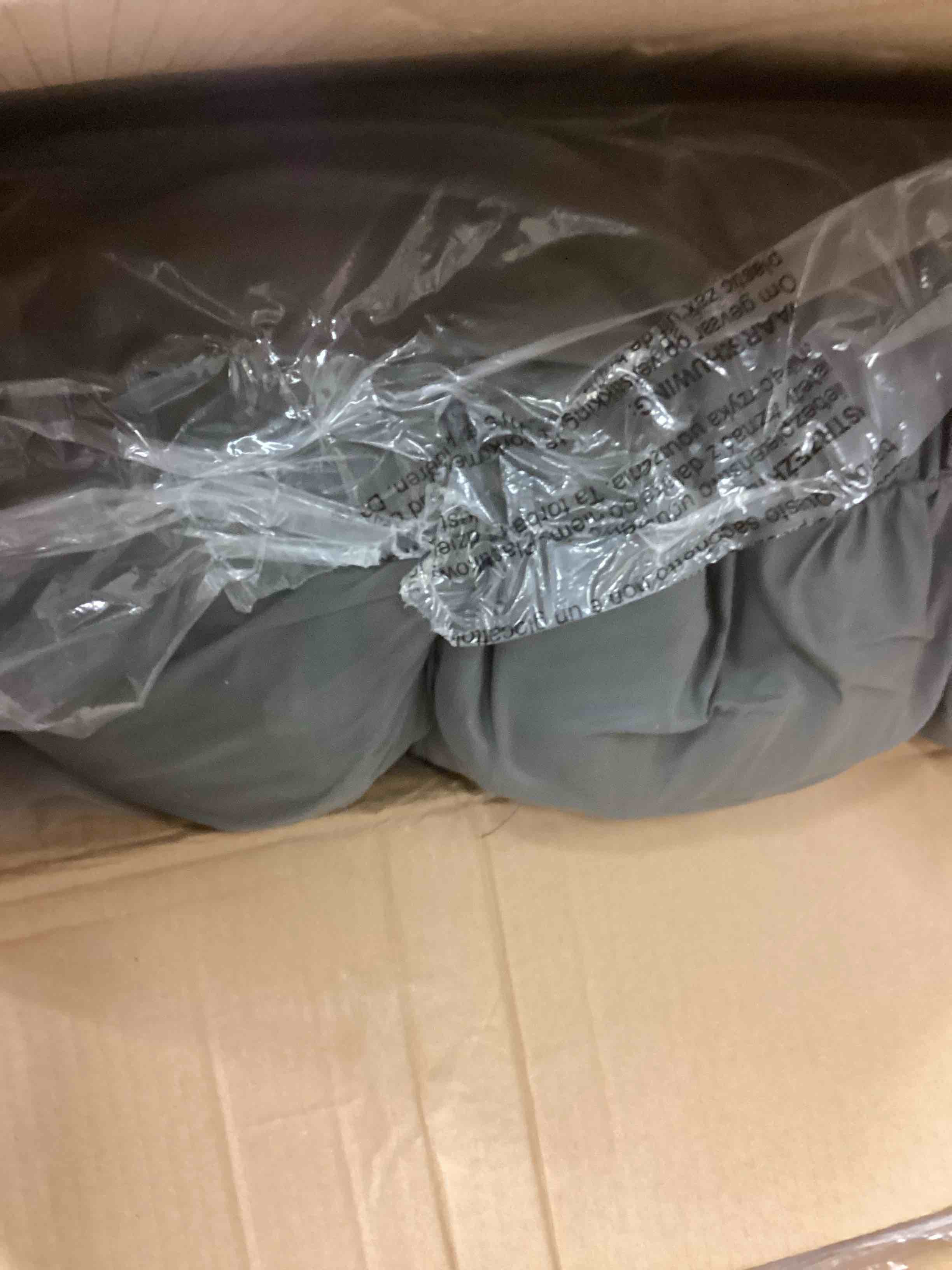 Condition photo showing As Is for Furlide Lazy Chair with Ottoman, Comfy Fabric Accent Lounge Arm Chair with Lumbar Pillow and Folding Footrest, Reading Leisure Sofa Armchair for Bedroom, Living Room, Dorm,Dark Grey