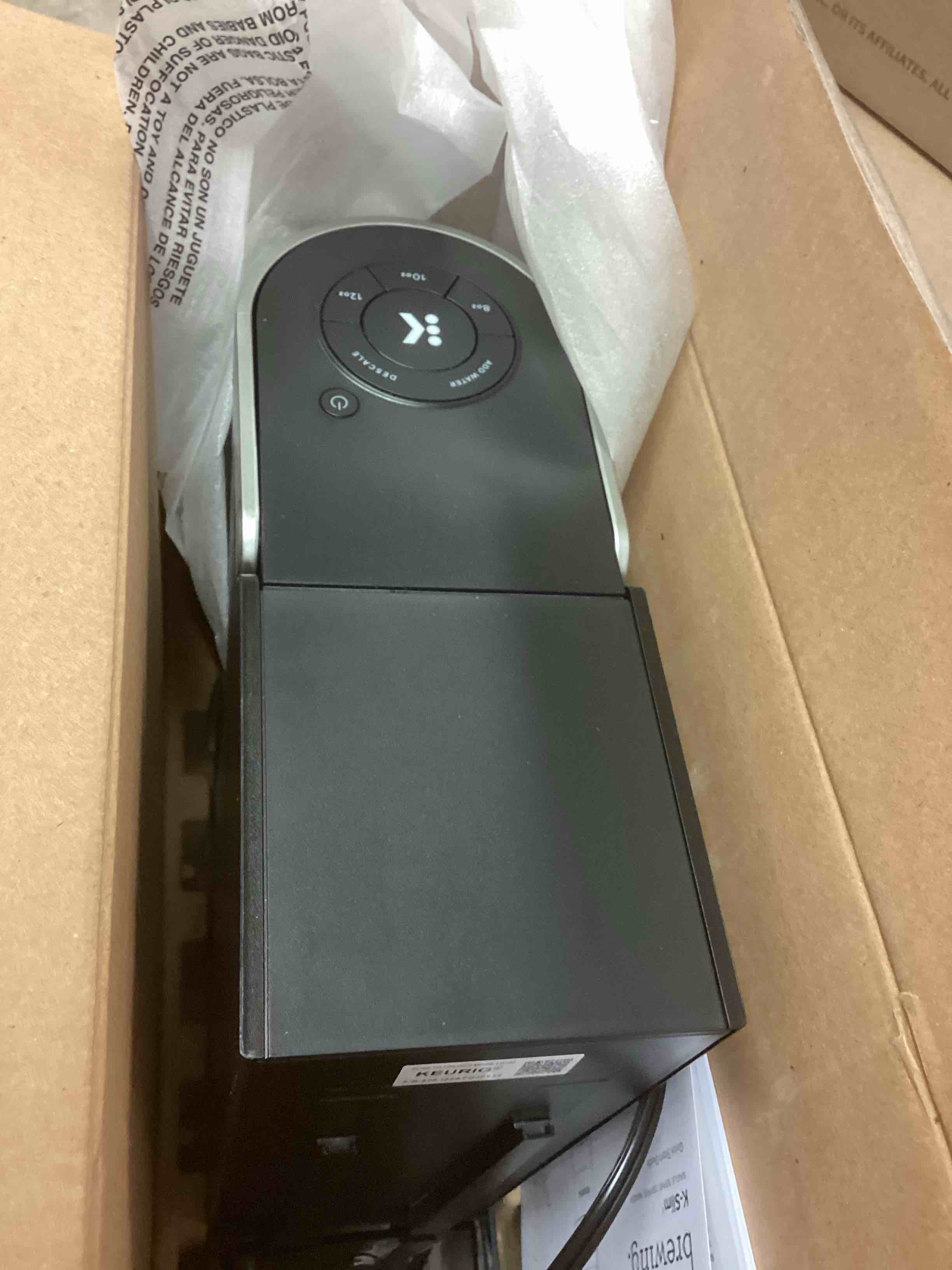 Condition photo showing As Is for Keurig K-Slim Single Serve K-Cup Pod Coffee Maker, Multistream Technology, 3 Brew Sizes, Slim and Sleek Design, 46oz Removable Reservoir, Black