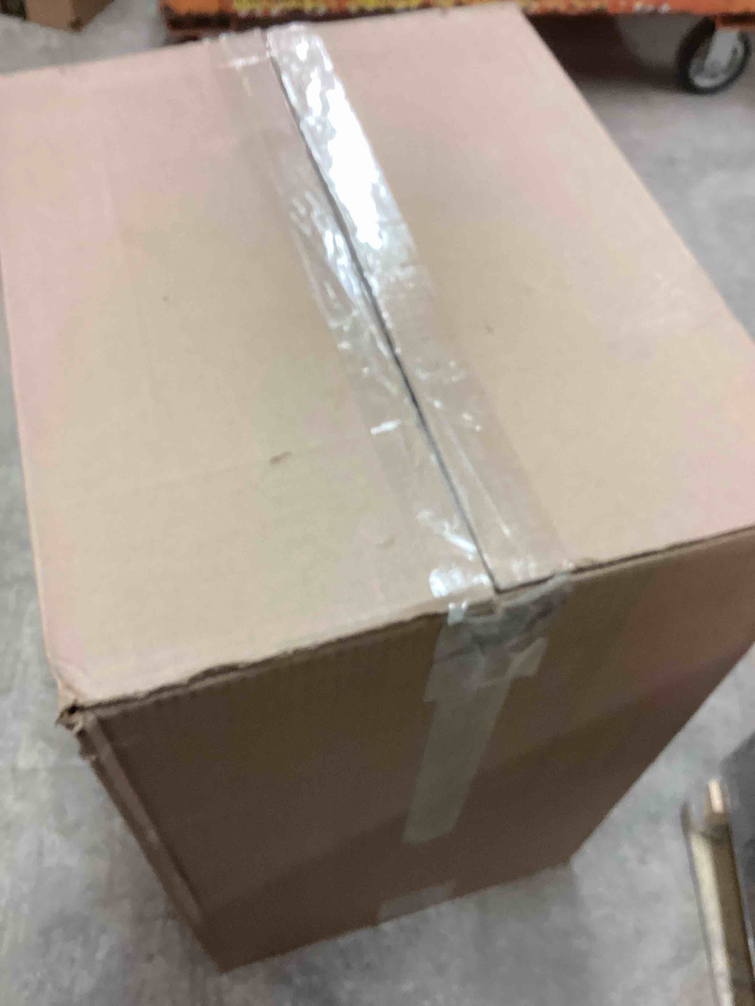 Condition photo showing As Is for Akro-Mils 30250 AkroBins Plastic Storage Bins, Space-Saving Stackable Bins for Garage, Pantry, Craft Organization, 15" x 16" x 7", Black, 6-Pack Black Containers