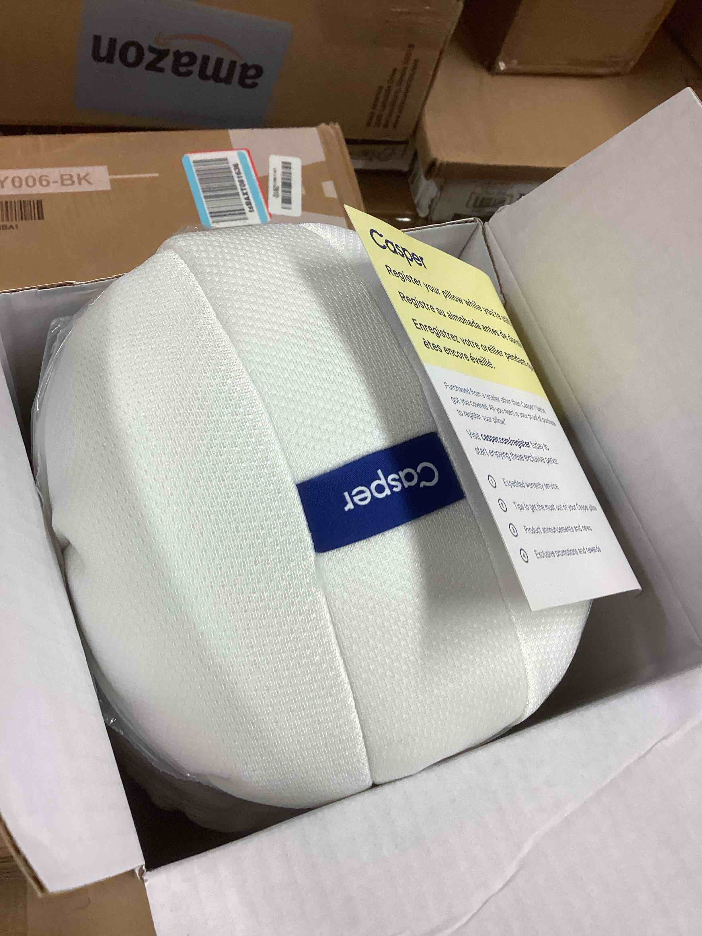 Condition photo showing New/Like New for Casper Sleep Essential Cooling Pillow, Standard, White Standard Essential Cooling Pillow Single Pack