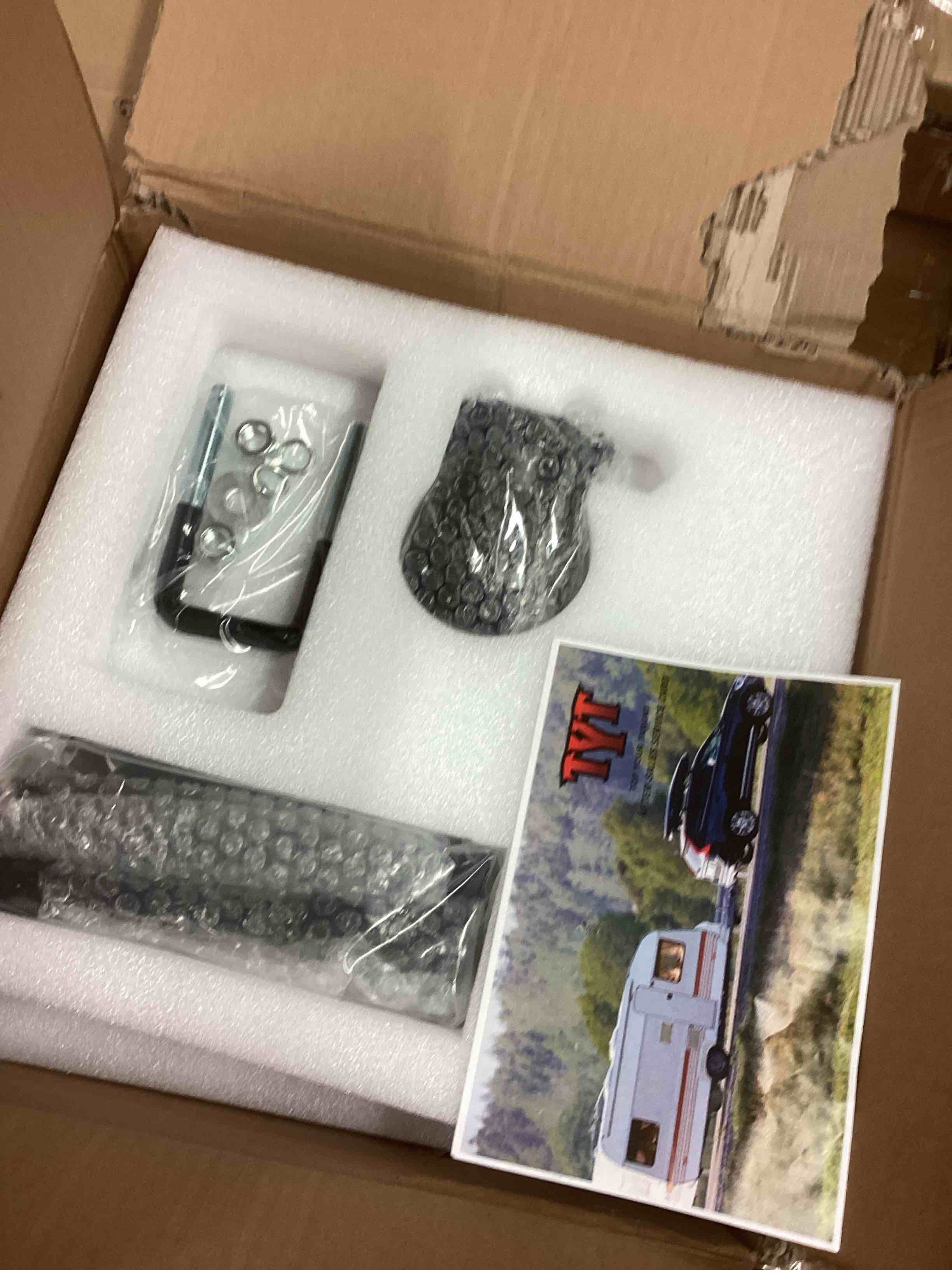 Condition photo showing New/Like New for TYT Adjustable Truck Trailer Hitch for 2 inch Receiver, 6" Drop/Rise Tow Hitch with Dual Balls (2" & 2-5/16"), 22,000 lbs GTW, 2,200 lbs TW, Includes Two Pin Locks & Hitch Tightener Dual Ball, 6" Drop/Rise, 2" Receiver