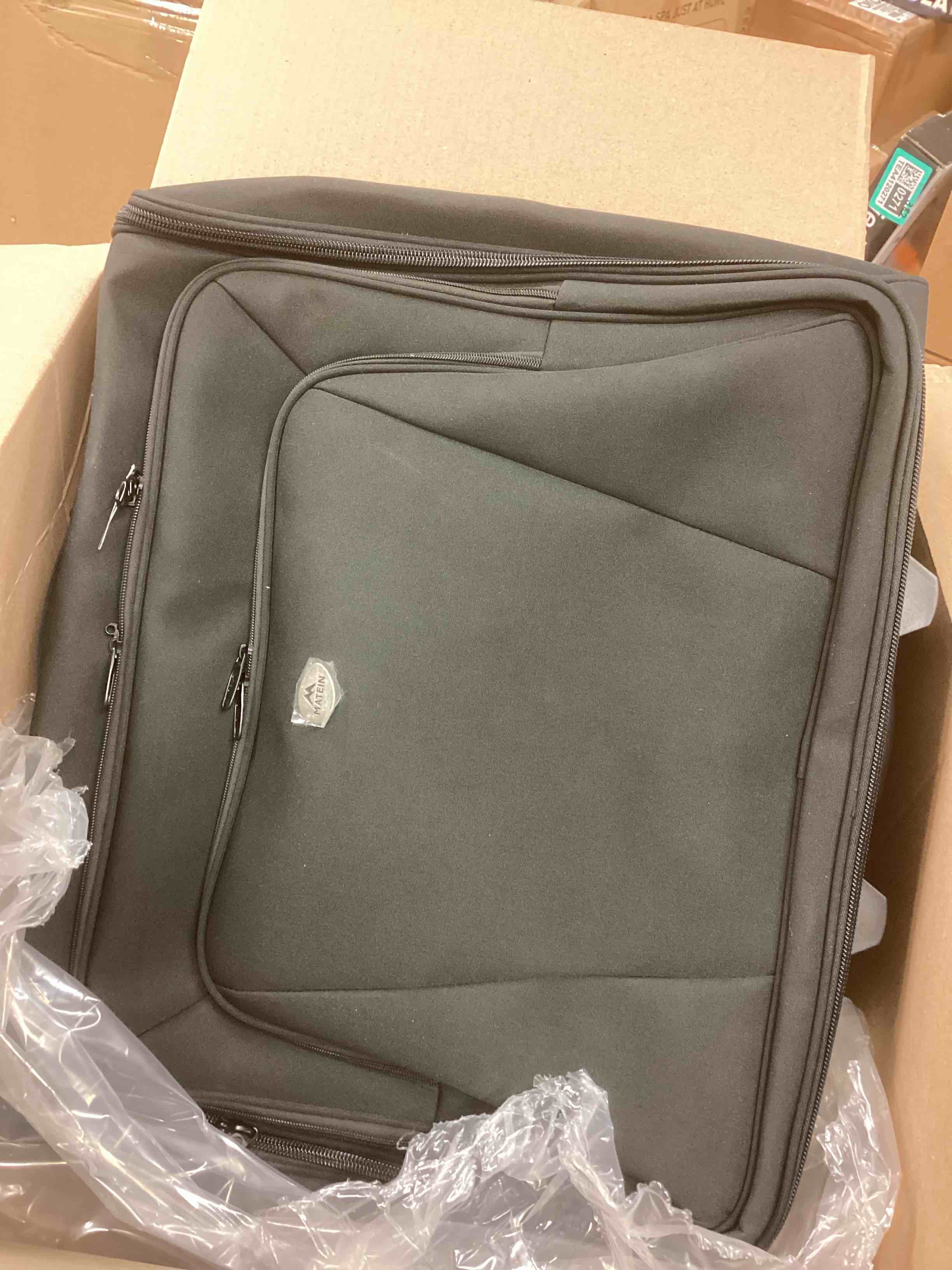 Condition photo showing New/Like New for MATEIN Rolling Garment Bag with 2 Packing Cubes, Large Check-in Travel Garment Bags with 17.3 Inch Laptop Compartment, Wrinkle Free Wheeled Business Softside Suitcase Luggage for Men and Women, Black