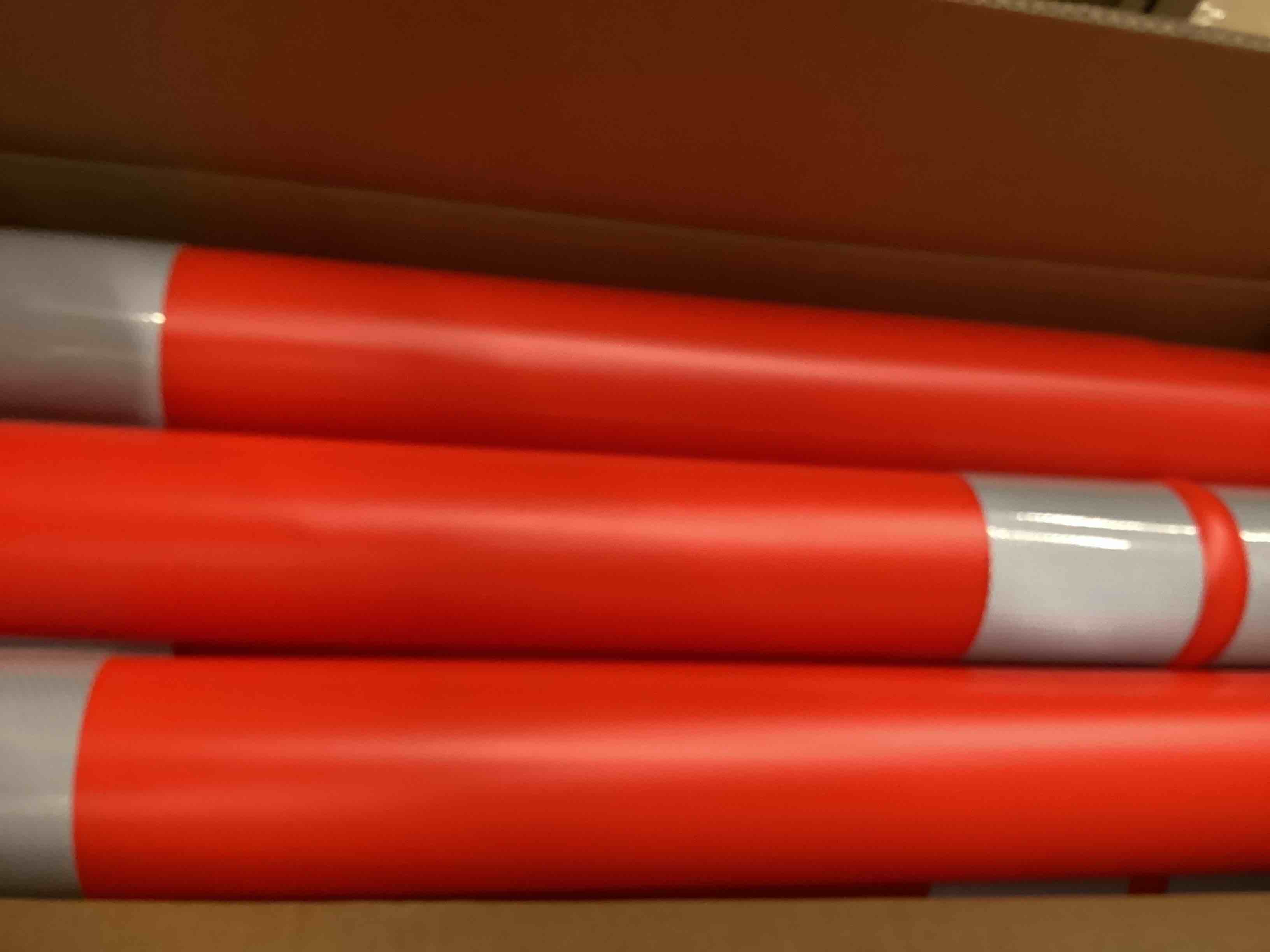 Condition photo showing New/Like New for HiGiant 42 Inch Traffic Delineator Posts 6 Pack, Tall Traffic Cones with Base for Drivers Training, Parking lot