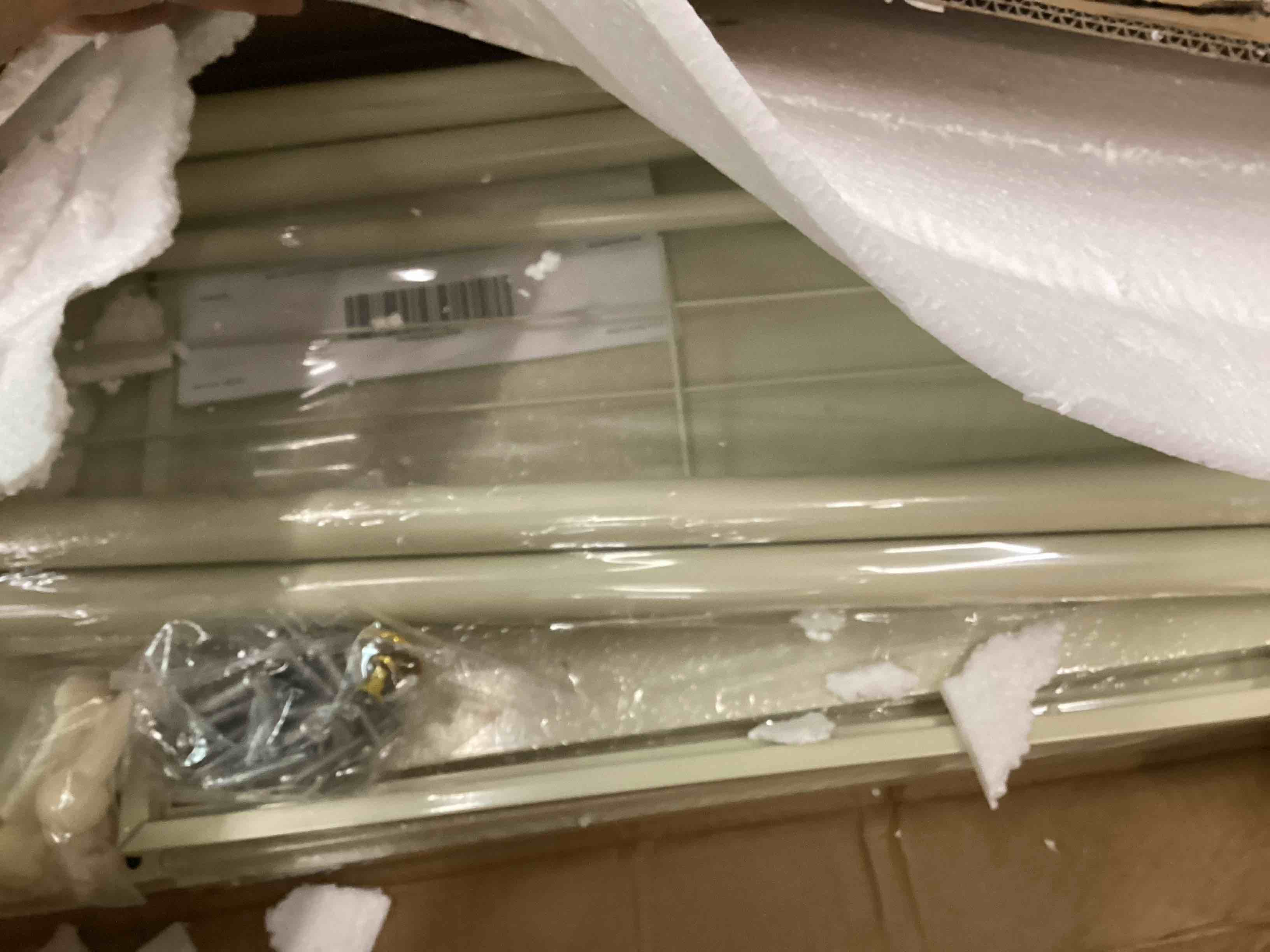 Condition photo showing Good Condition for Freestanding Clothes Rack with Storage Cabinet, Metal Garment Organizer with Wheels & Hooks, Portable Closet Rack with Shelves, for Bedroom, Laundry, Living Room Cream White (39.4×13.4×67.3 in) Cream White 39.4 in