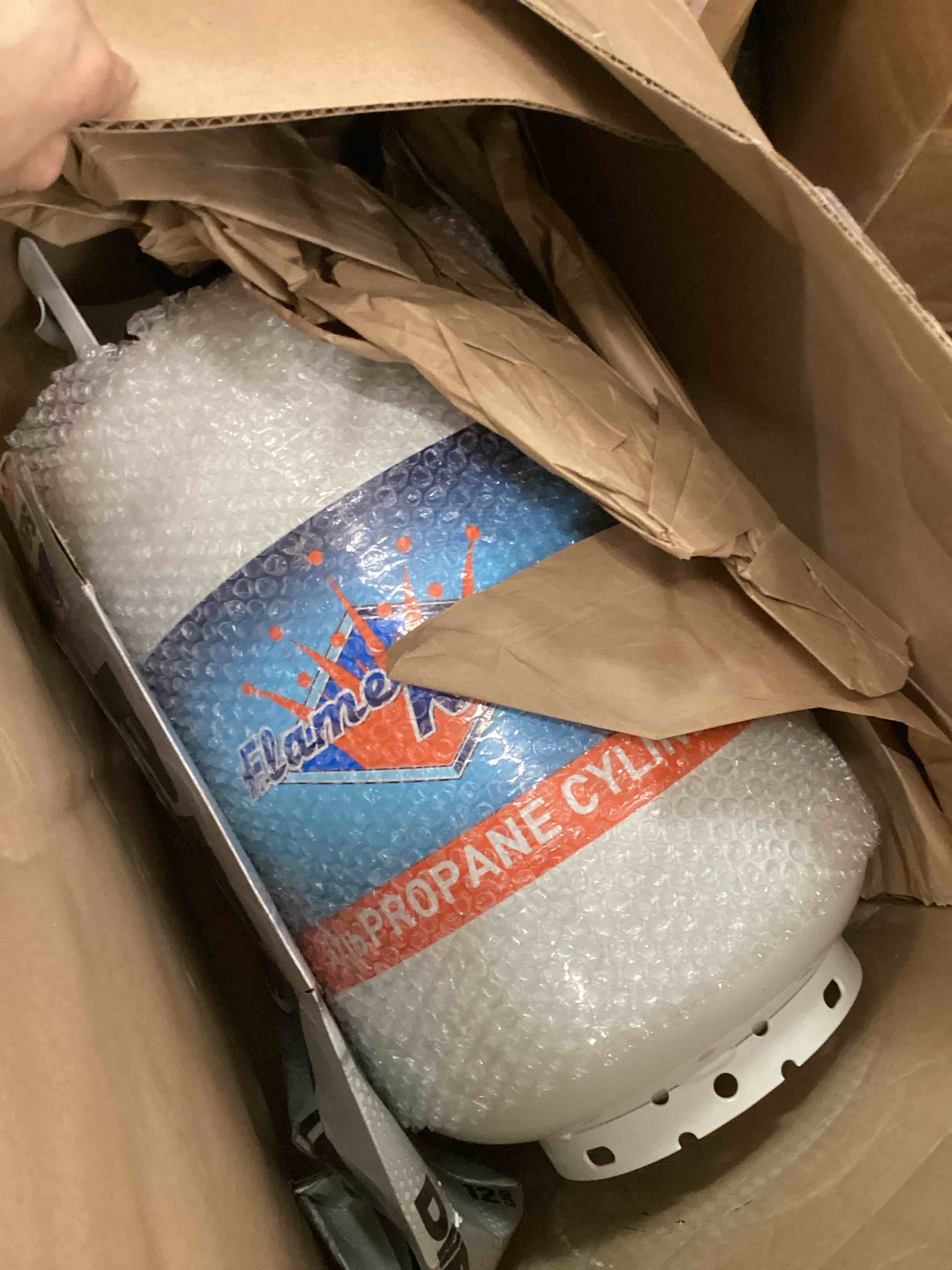 Condition photo showing Good Condition for Flame King YSN-301 30 Pound Steel Propane Tank Cylinder with Type 1 Overflow Protection Device Valve DOT and TC Compliant, White 30LB Propane Tank