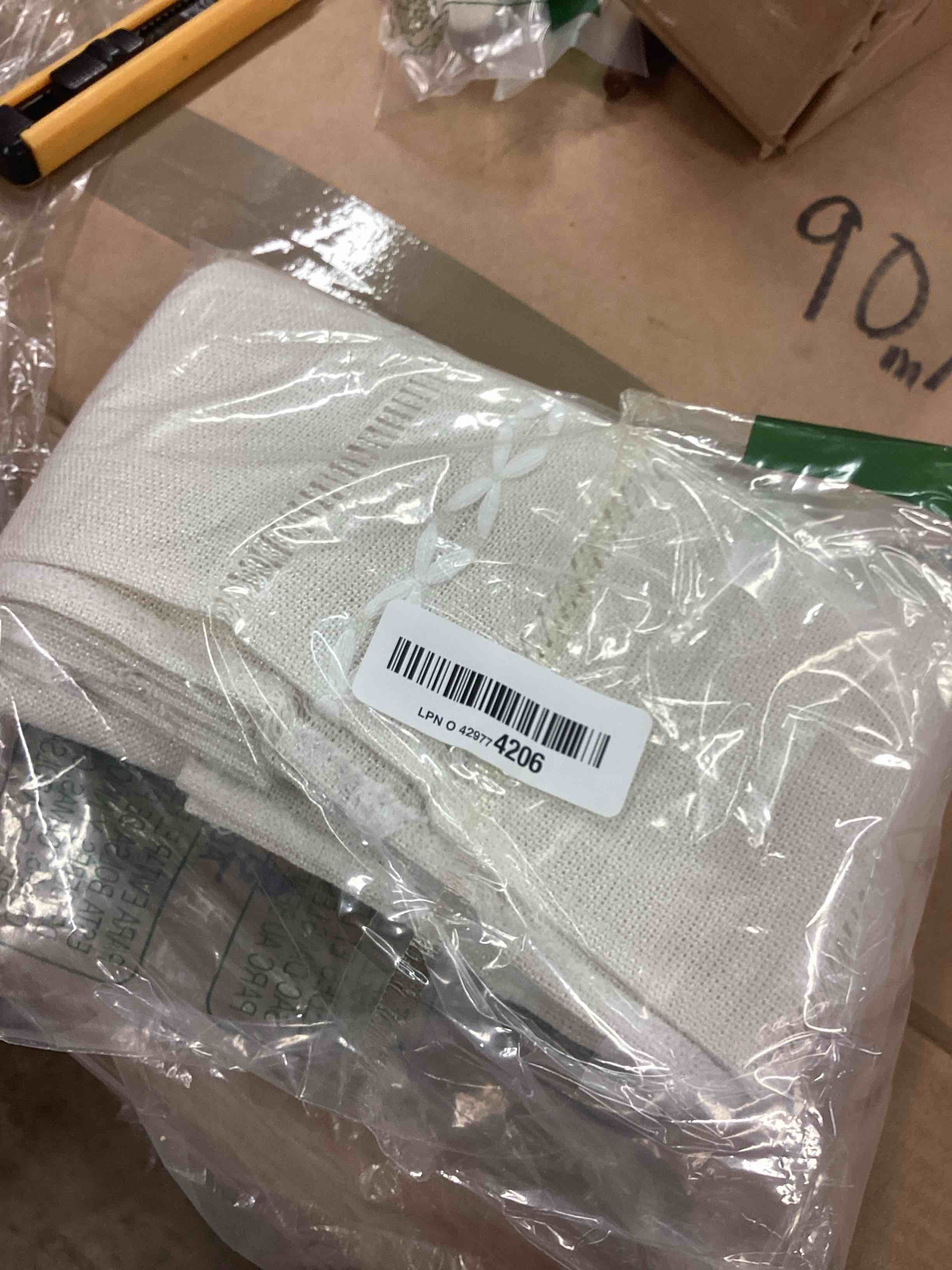 Condition photo showing Brand New for NEWISHER Rustic Farmhouse Embroidered Small Square Tablecloth Jacquard Striped Table Cloth Linen Texture Washable Side Table Cover Kitchen Dining Home Decoration 36x36 inch 36" x 36" (Square) Off White