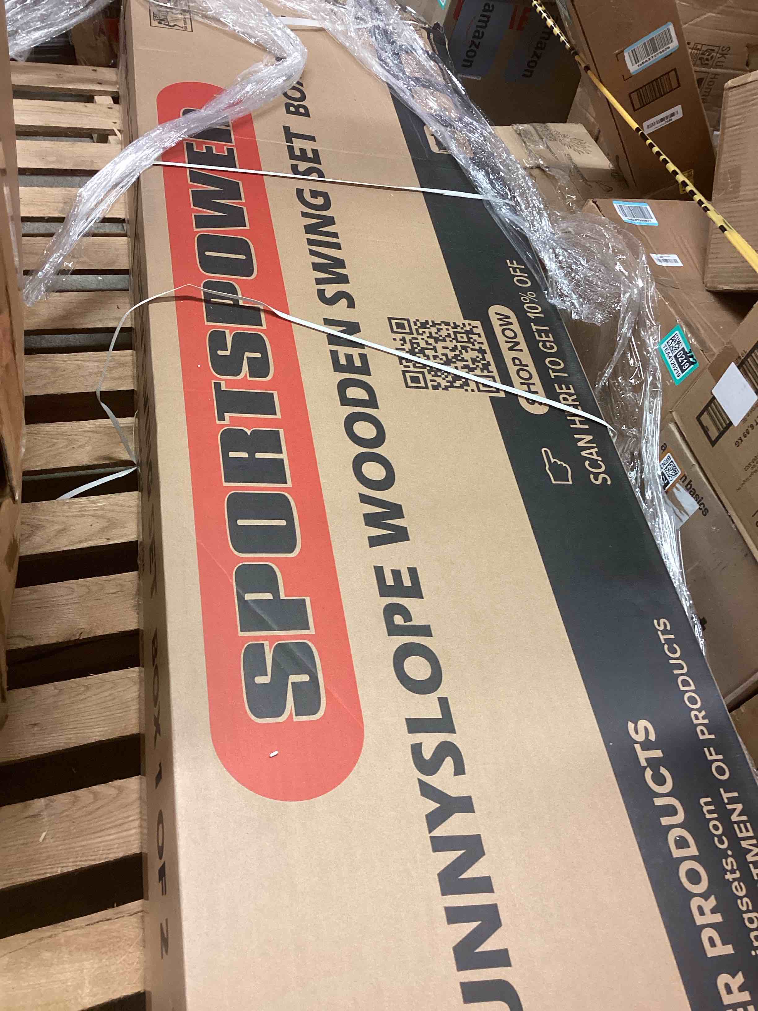 Condition photo showing New/Like New for Sportspower Sunnyslope Wooden Swing Set Wood Component(incomplete one box of two only)