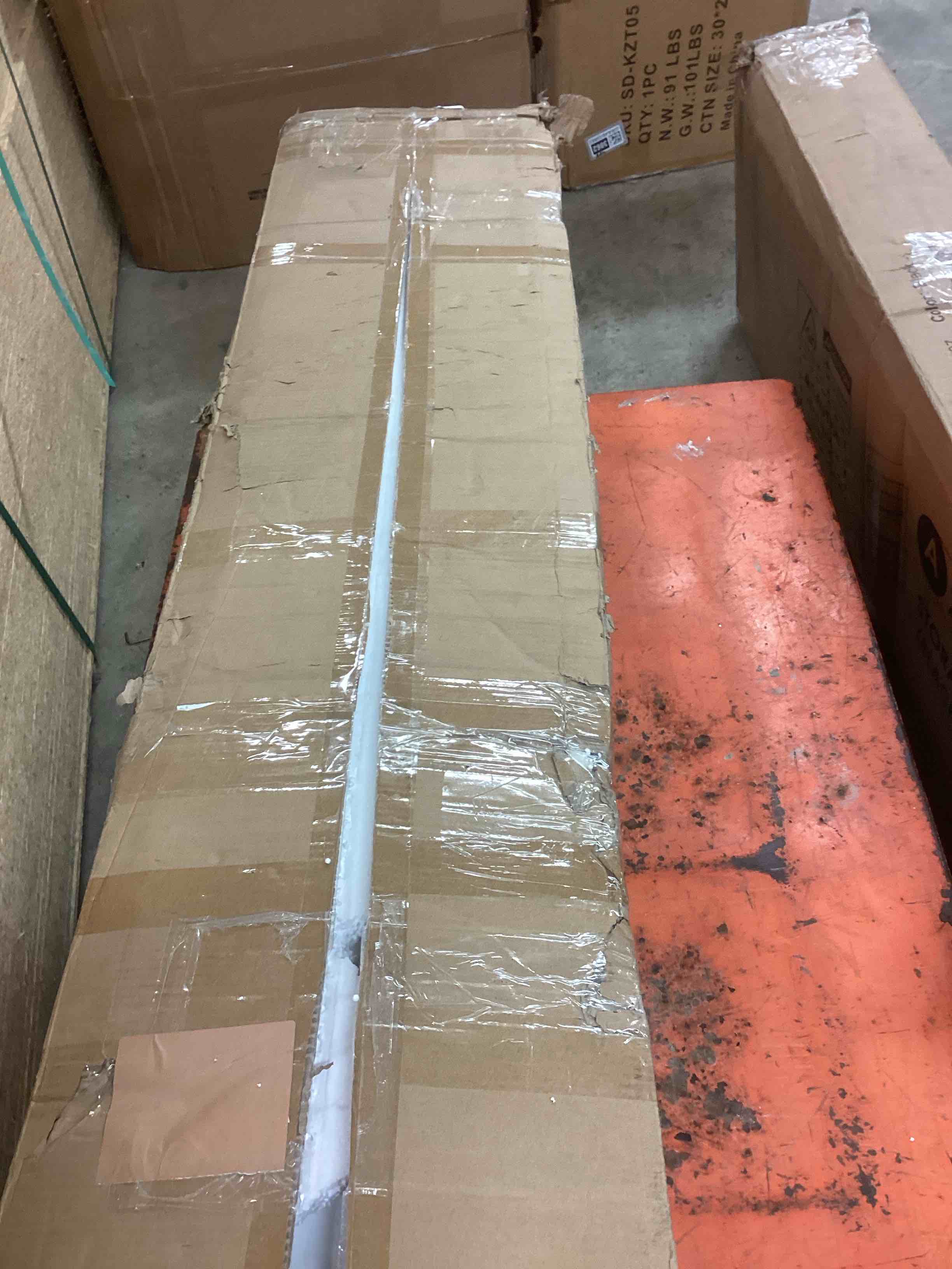 Condition photo showing Good Condition for 60” electric fireplace with mantel ( incomplete one box of two only)