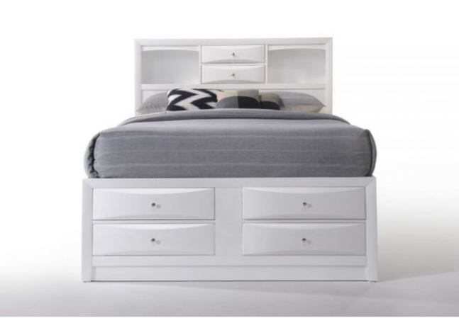 Acme Ireland Queen Storage Bed in White, incomplete one box only