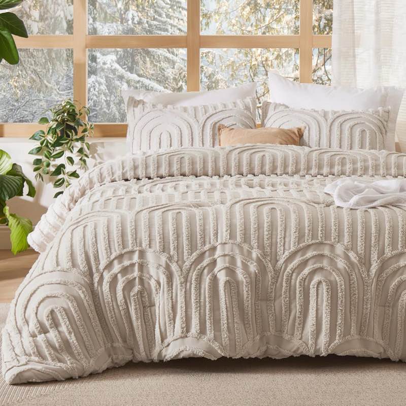 comforter set-arch jacquard boho bedding sets queen 
