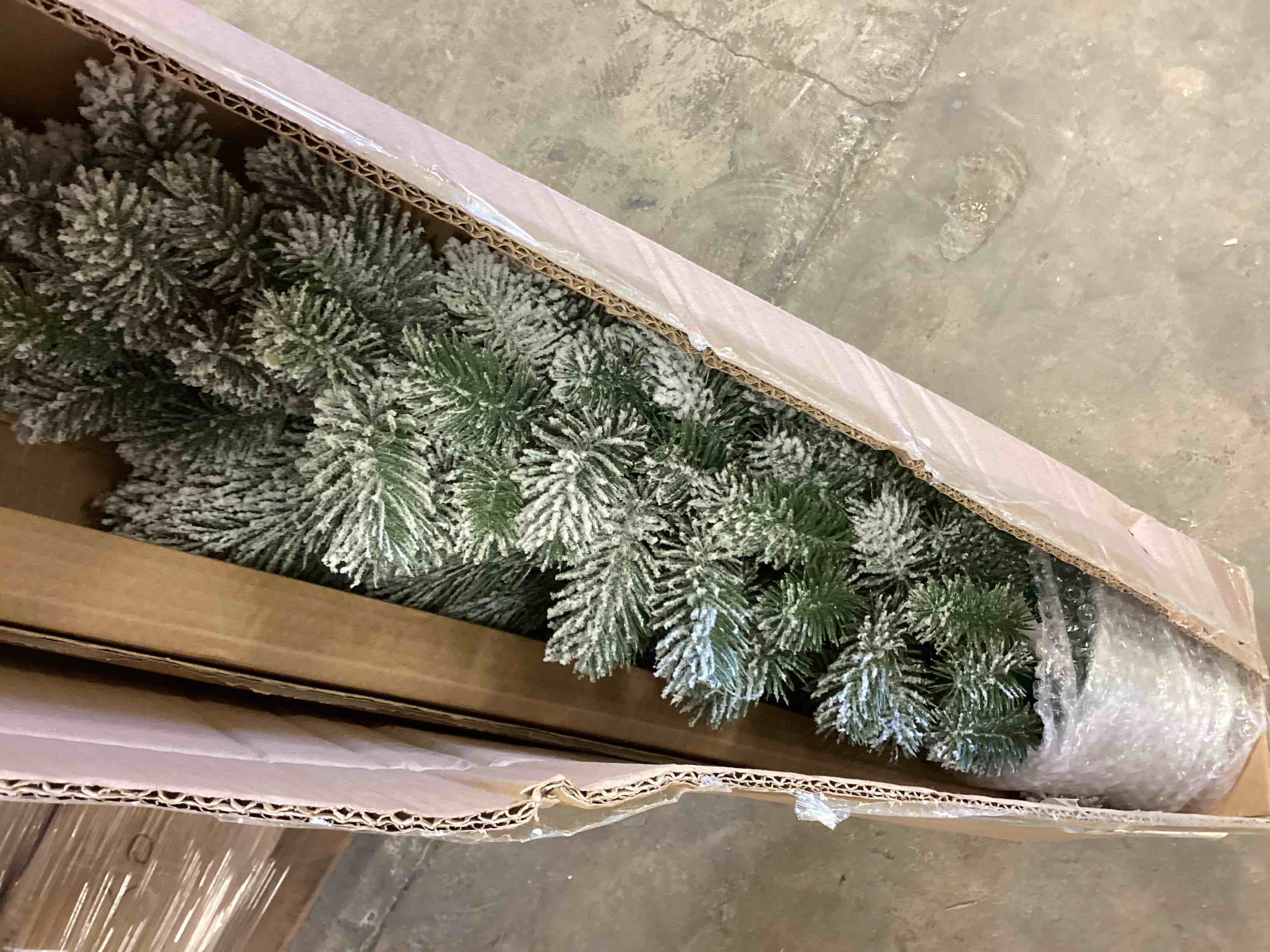 Condition photo showing Good Condition for Nearly Natural 3ft. Flocked Christmas Artificial Pine Tree in Tin Planter