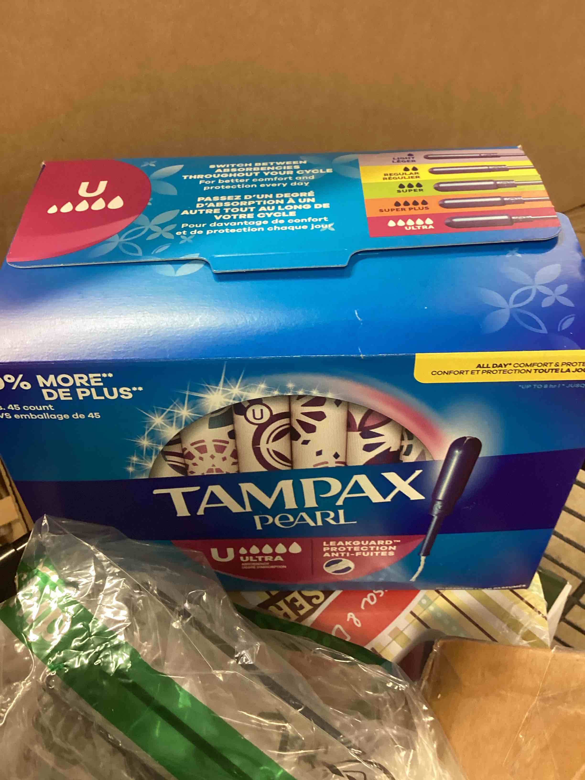 Condition photo showing New/Like New for Tampax Pearl Tampons for Women, with LeakGuard Braid, Ultra Absorbency, Unscented, 60 Count