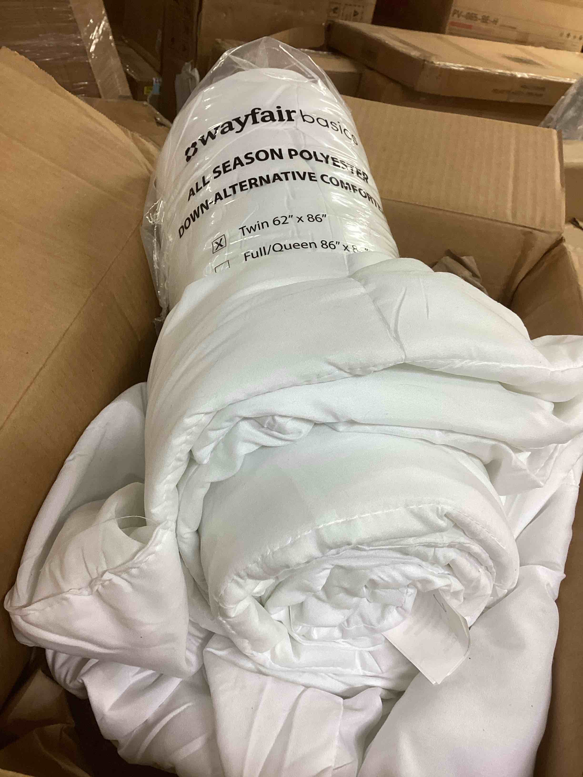 Condition photo showing As Is for all season polyester down alternative comforter,twin 