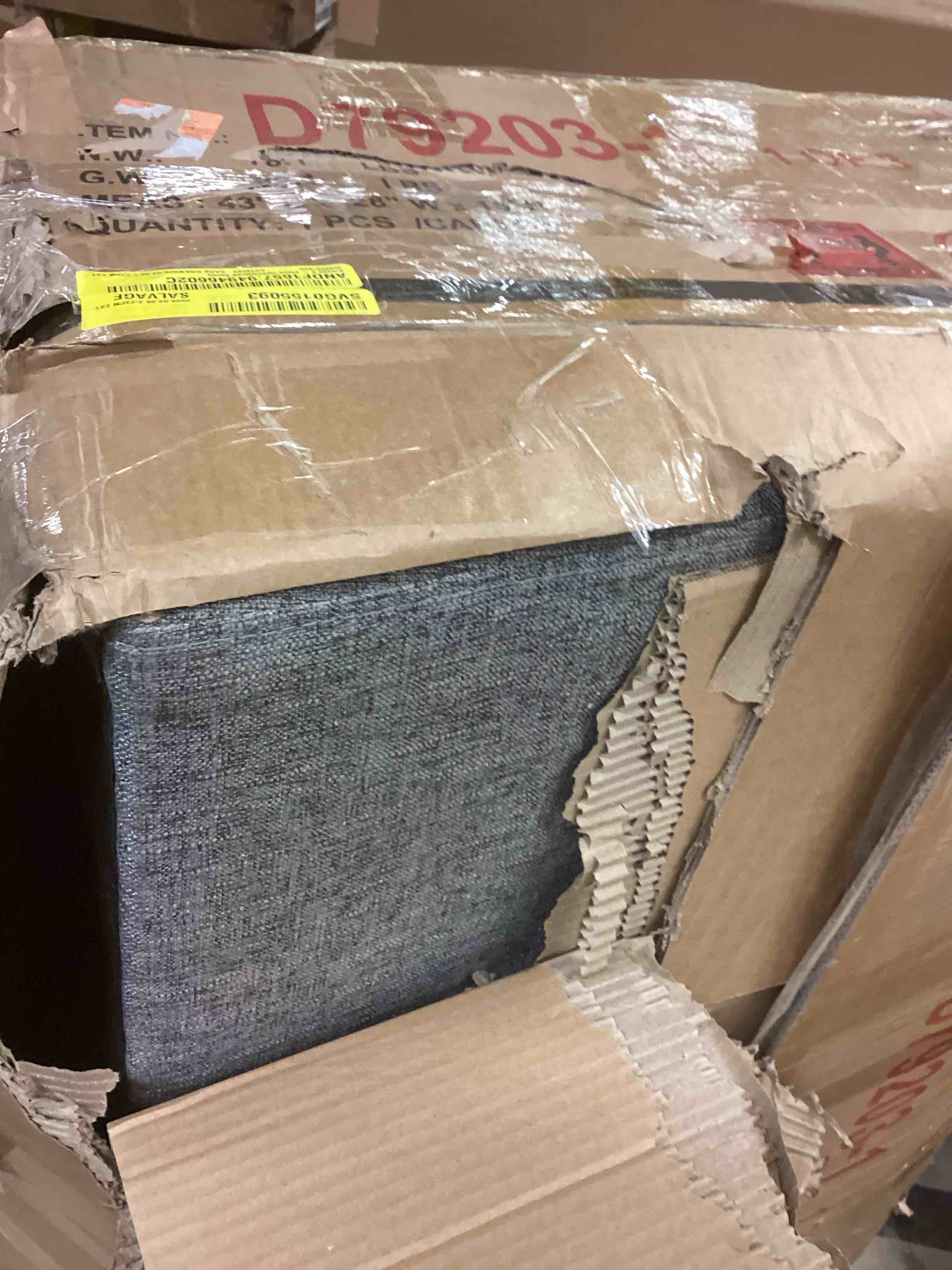 Condition photo showing Good Condition for Convertible Sectional Sofa with Pull Out Bed, Corduroy L-Shaped Sofa Bed,gray (incomplete 1 box of 3 only)