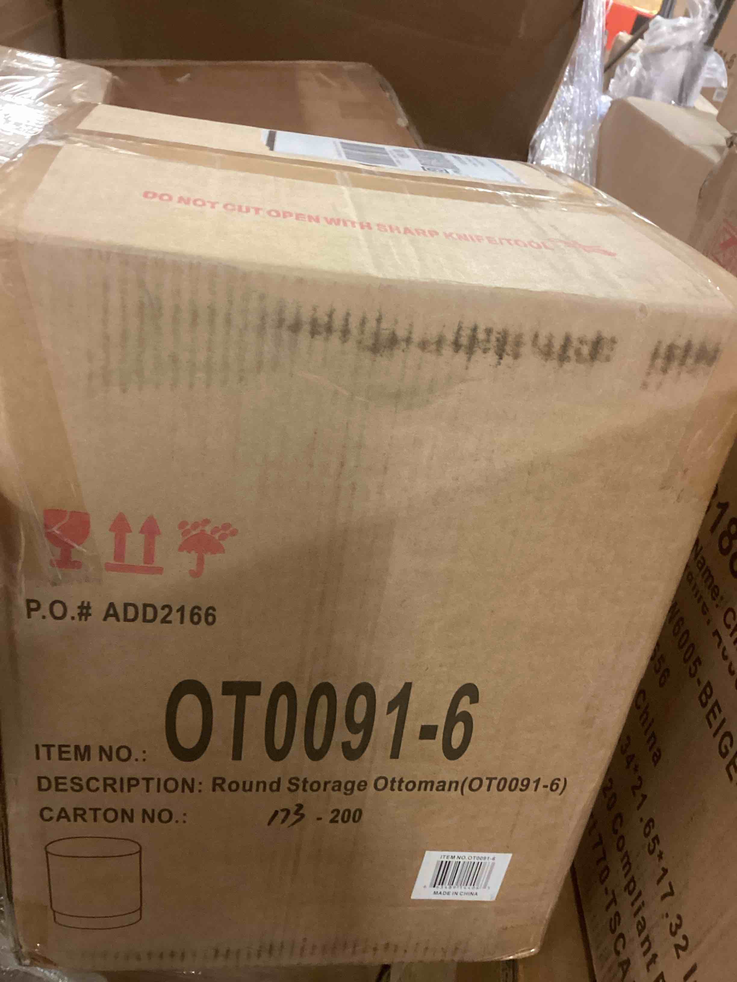 Condition photo showing New/Like New for Homebeez Round Velvet Storage Ottoman Footrest Stool Black