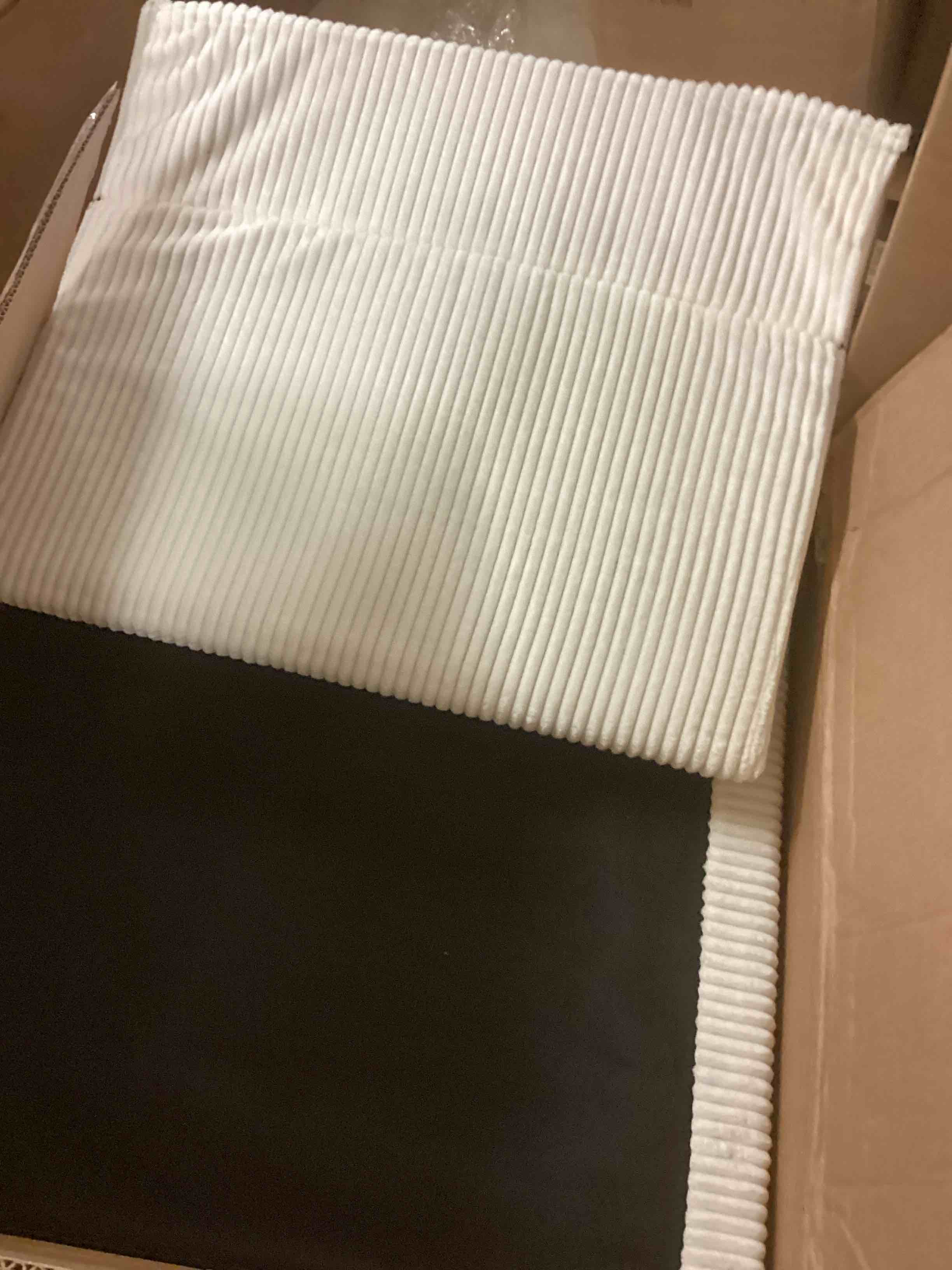 Condition photo showing Good Condition for 108" Cloud Modular Sectional Couch with Deep Seat, L-Shape Boneless Sofa with Oversized Chaise, Comfy Fluffy Couches for Living Room, Convertible, Layered Cushions, Plush Corduroy, Cream (incomplete one box only)