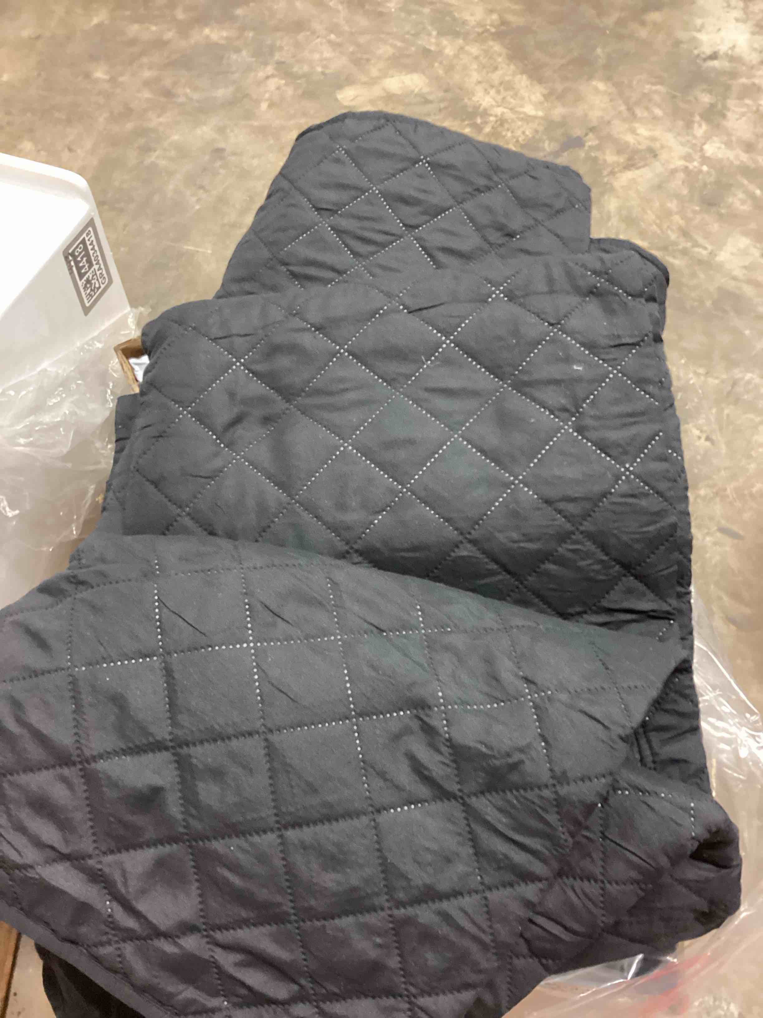 Condition photo showing Good Condition for (Size Is Universal) Easy-Going Reversible Couch Cover for 3 Cushion Couch Sofa Cover for Dogs Water Resistant Furniture Protector Cover with Foam Sticks Elastic Straps for Pet Cat (Sofa, Black/Black) Large Sofa Black/Black