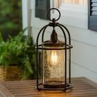 solar metal and bubble glass edison lantern (glass is broken) 