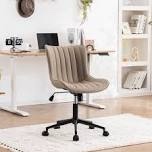 brionni leather upholstered office desk chair swivel task chair,khaki 
