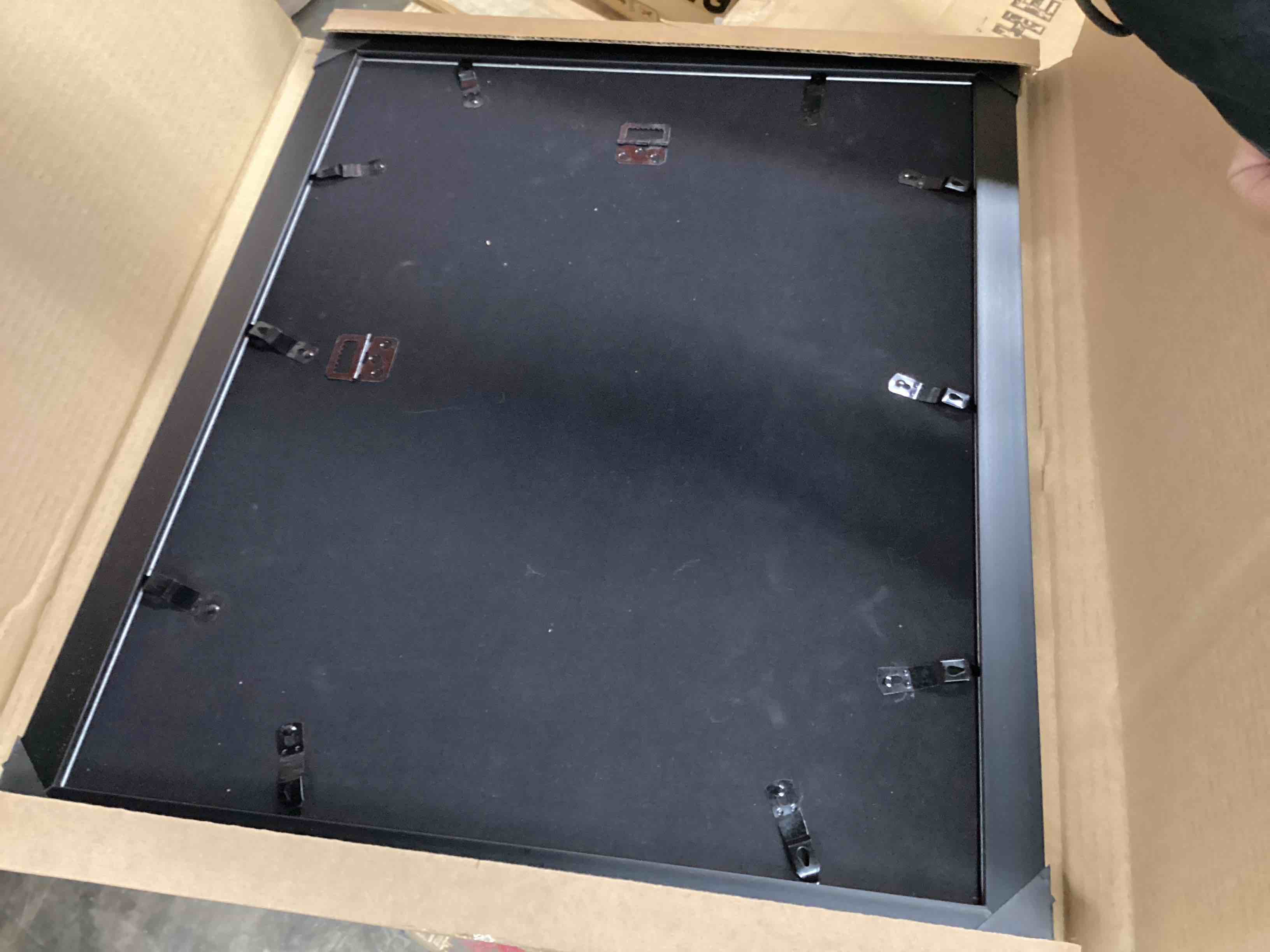 Condition photo showing Good Condition for Suede 16x20 Frame - Single Frame, Christmas Elegant Pink 16 x 20 Poster Frame with Mat for 11x14, 16x20 Picture Frames for Artwork, Puzzles, Photos and Movie Posters Pink 16" x 20" / 11" x 14" mat