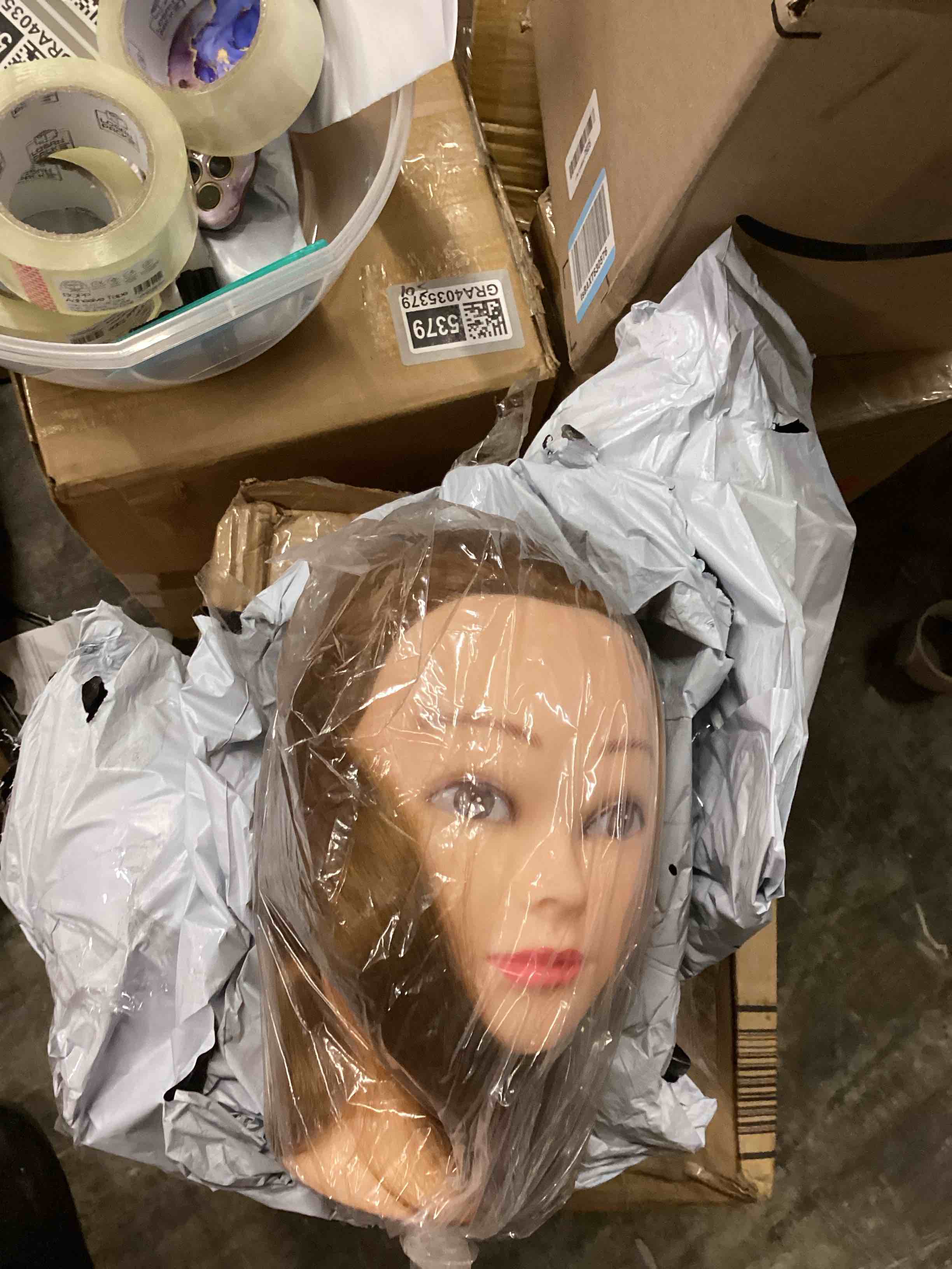 Condition photo showing Good Condition for Assorted of Mannequin Head 80% Human Hair 28“ Cosmetology Manikin Doll Head Mannequin Head for Braiding Hairstylists Cosmetology Students Practice Styling with Free Clamp