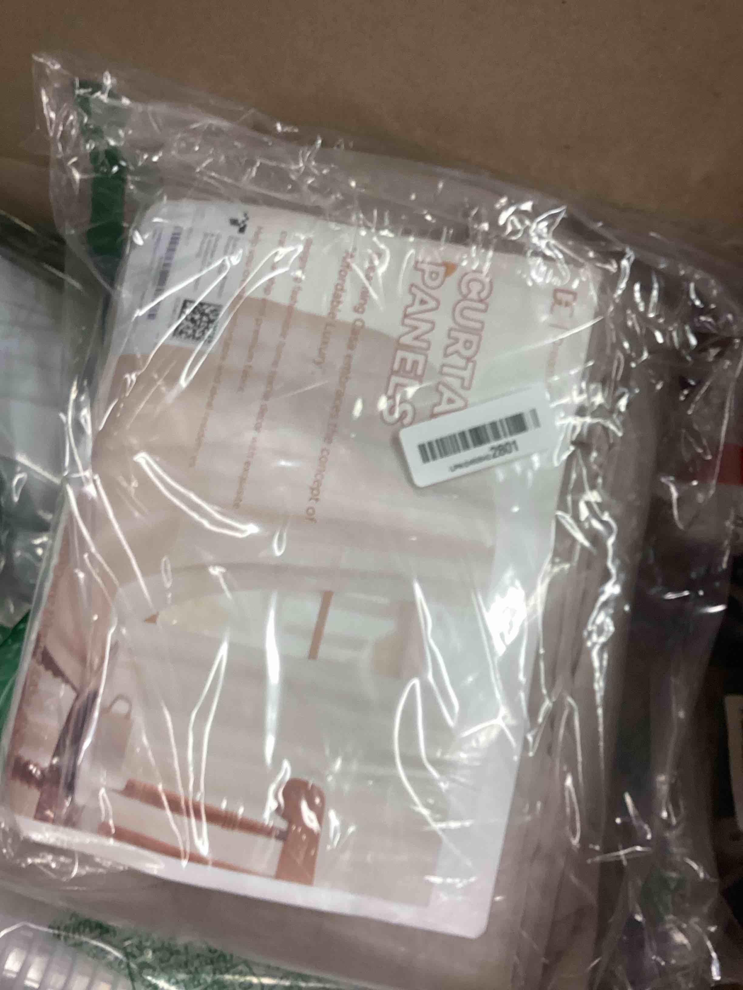 Condition photo showing Good Condition for dreaming casa solid sheer curtains 102 inches long taupe rod pocket voile draperies for bedroom living room, 2 panels, each 100" w x 102" l 100"w x 102"l (pack of 2) taupe