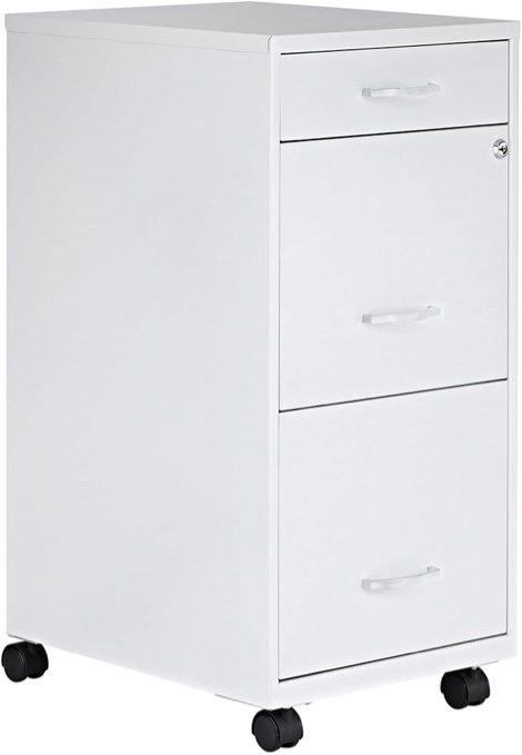 lorell lys soho box/file/file mobile white file cabinet, 3 drawer, 26.5 x 14.3 x 18 in