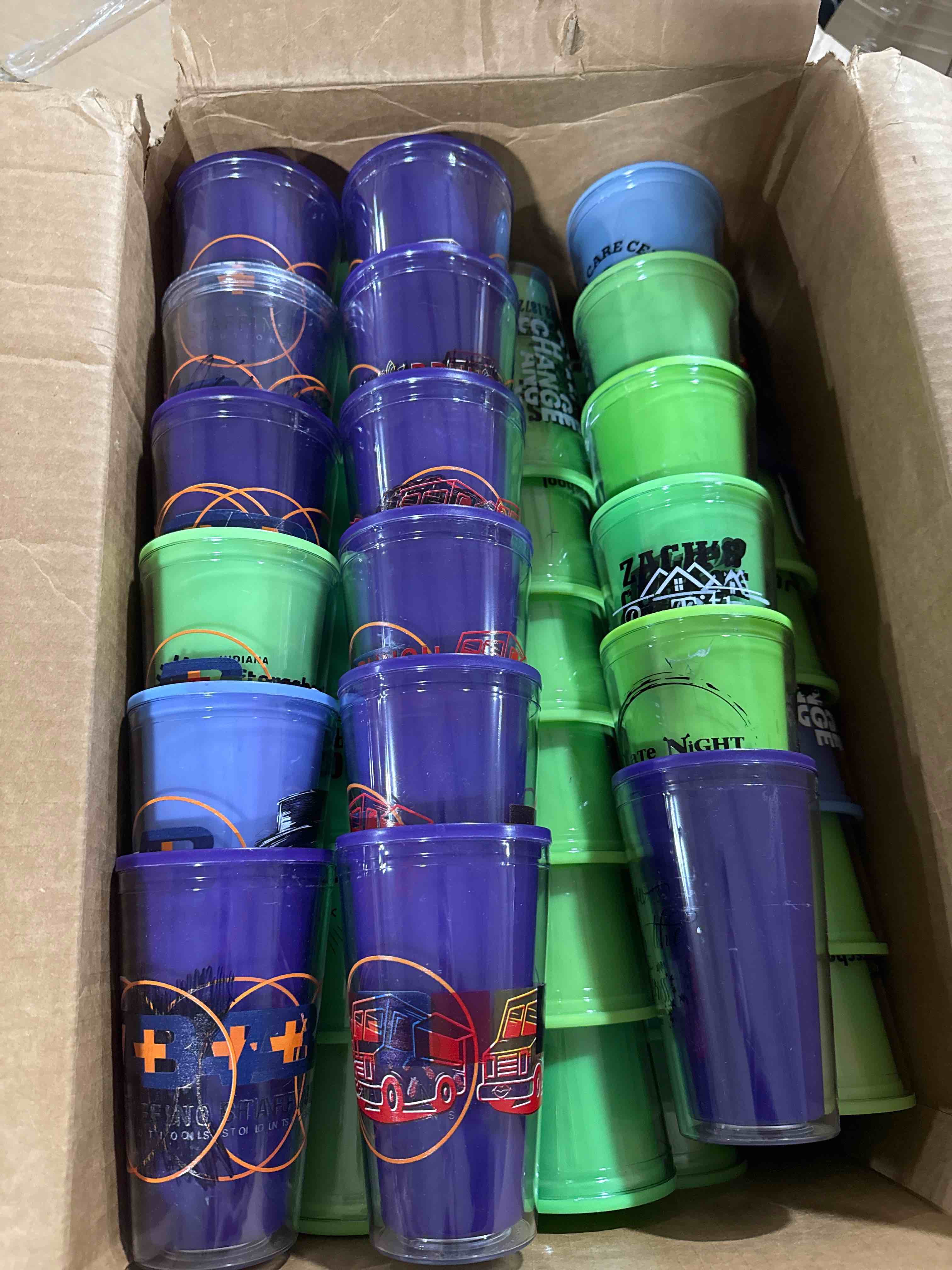 box of 72 assorted tumblers 