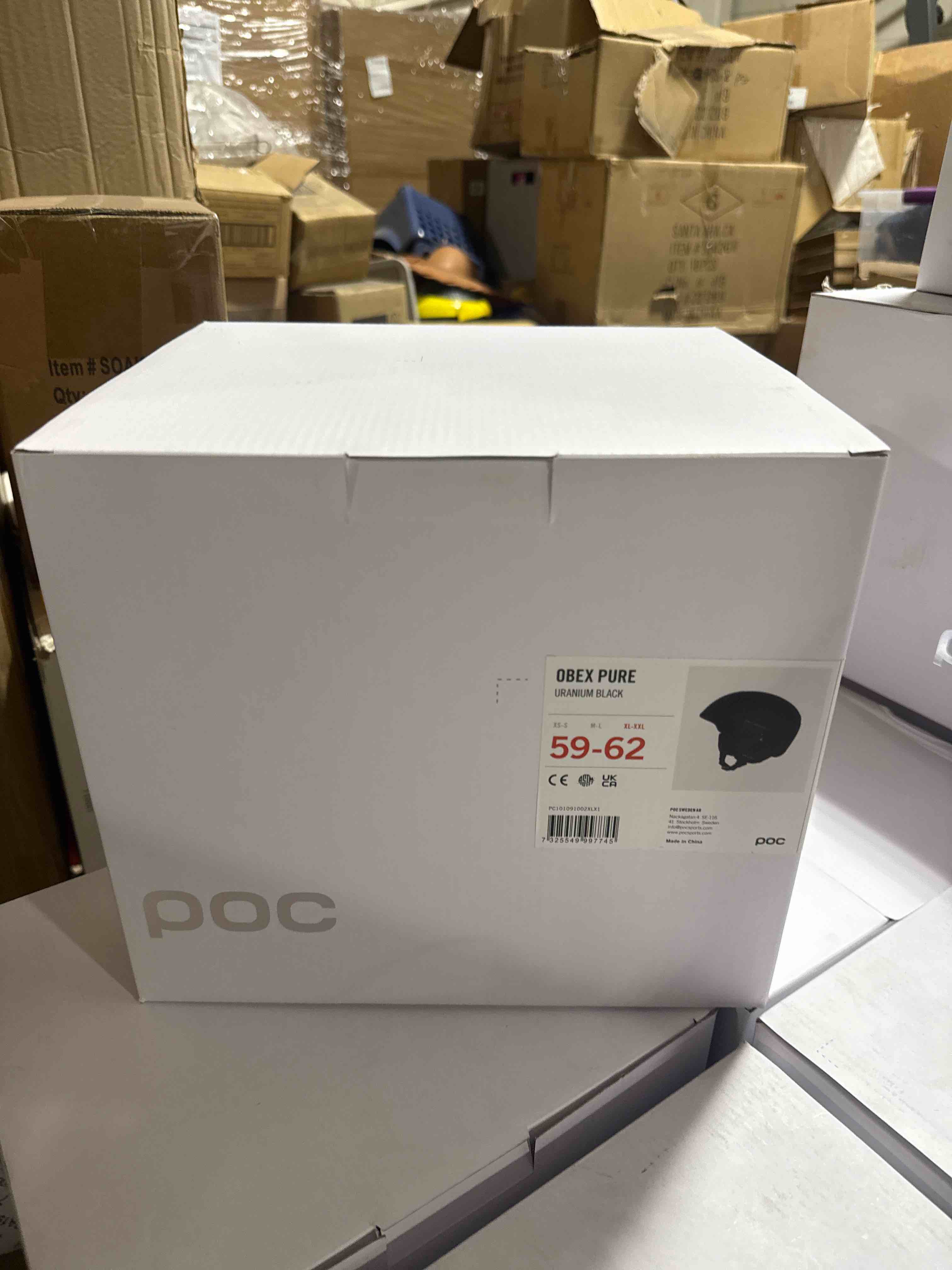 Condition photo showing Brand New for poc, obex pure snowboard and ski helmet for resort and backcountry riding, breathable and adjustable, uranium black, x-large/xx-large (b07rxkpntf)