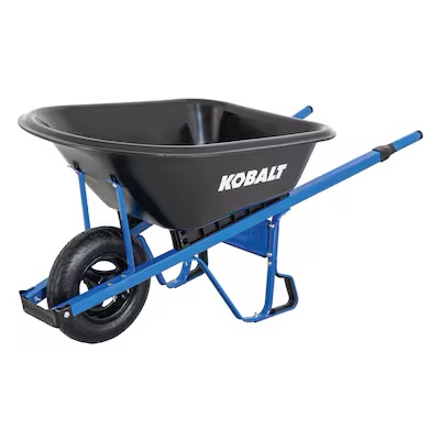 kobalt 7-cu ft 2 wheel high-density poly push wheelbarrow