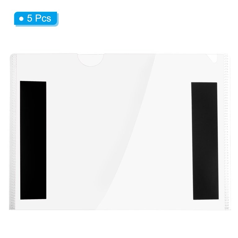 (2 packs) clear plastic pouches with magnetic strips, used as magnetic label holders, placard inserts, or sign holders for metal surfaces