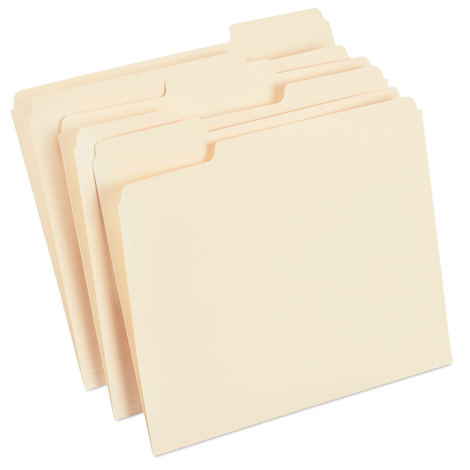 pack of 2 staples manila file folders letter 3 tab assorted position 100/box