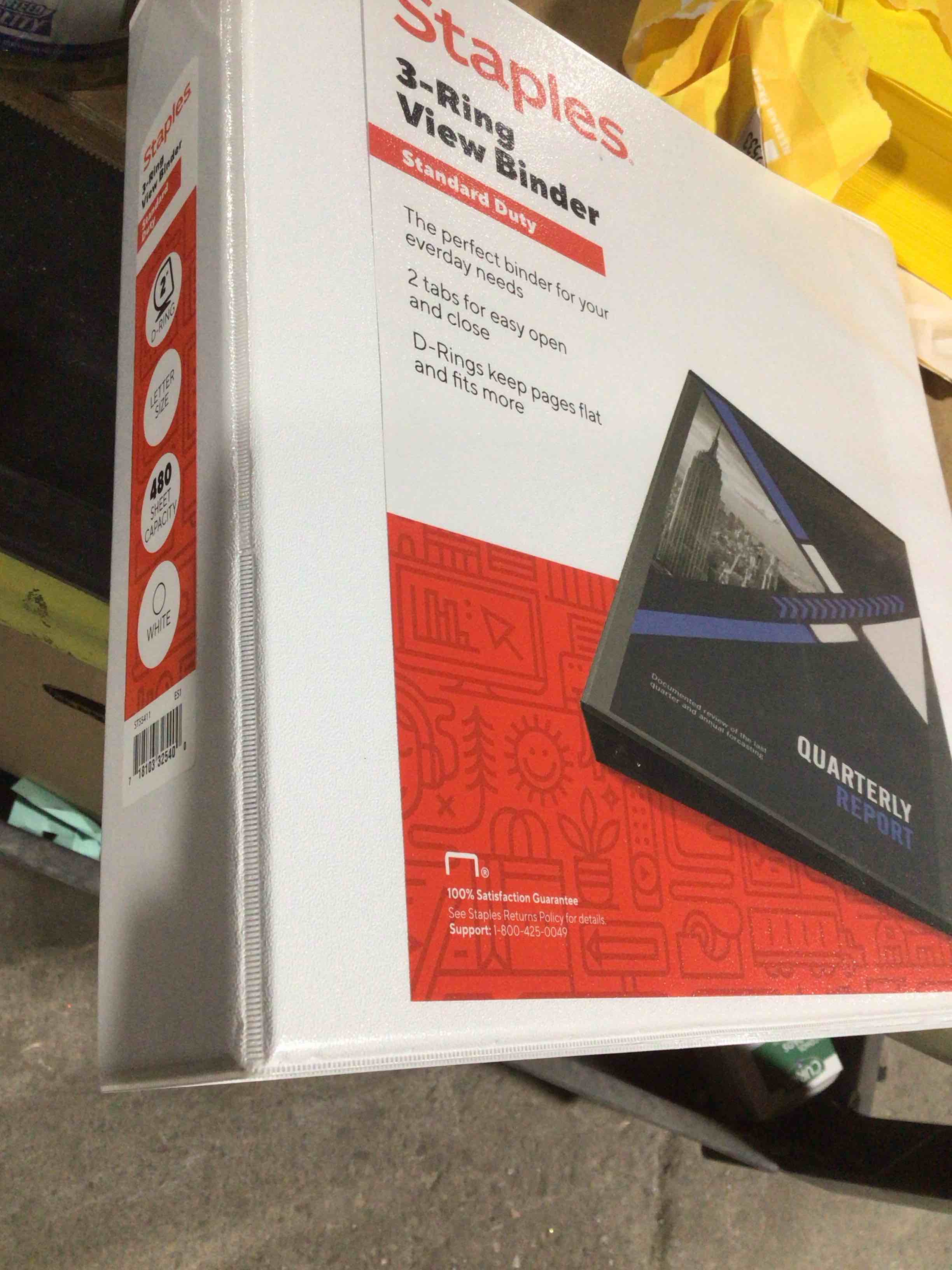 Condition photo showing New/Like New for Staples 2" 3-Ring View Binder White (26444-CC) 82644