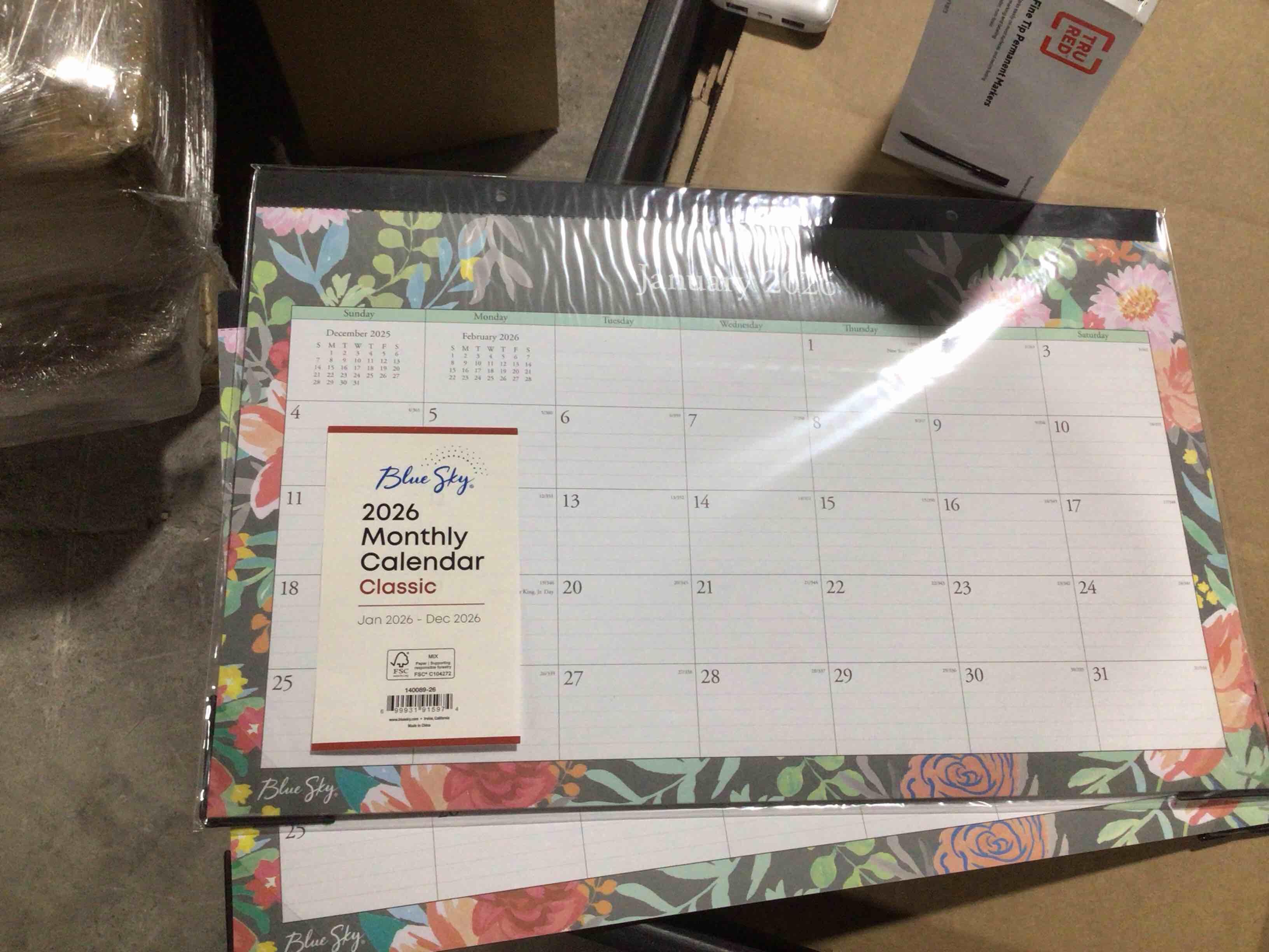 Condition photo showing New/Like New for Pack of 2 2026 Blue Sky Monthly Desk Pad Calendar 11 x 17 Sophie January To December 140089