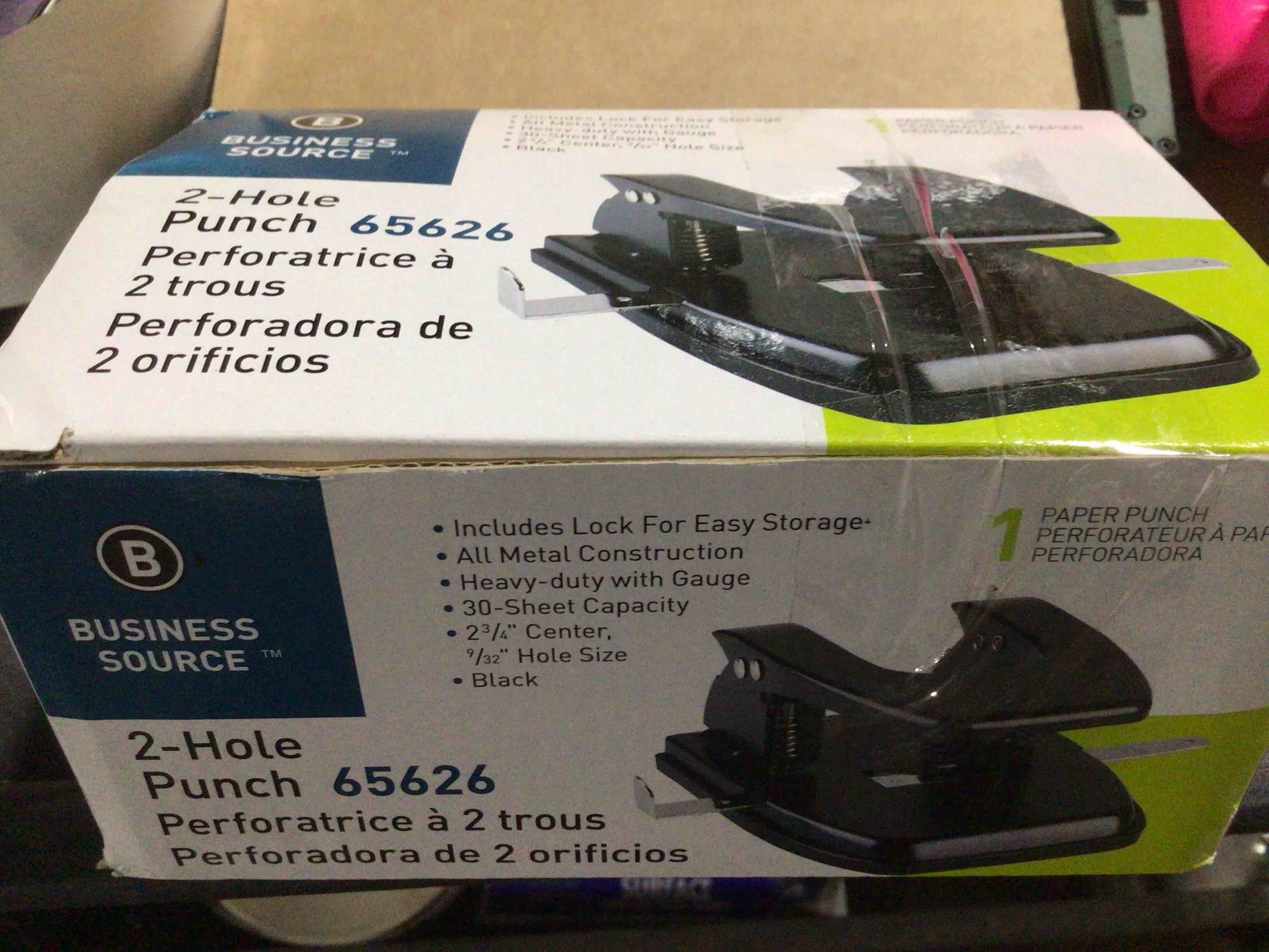 Condition photo showing Good Condition for Business Source  BSN65626  Heavy-Duty 2-Hole Punch  1 Each  Black