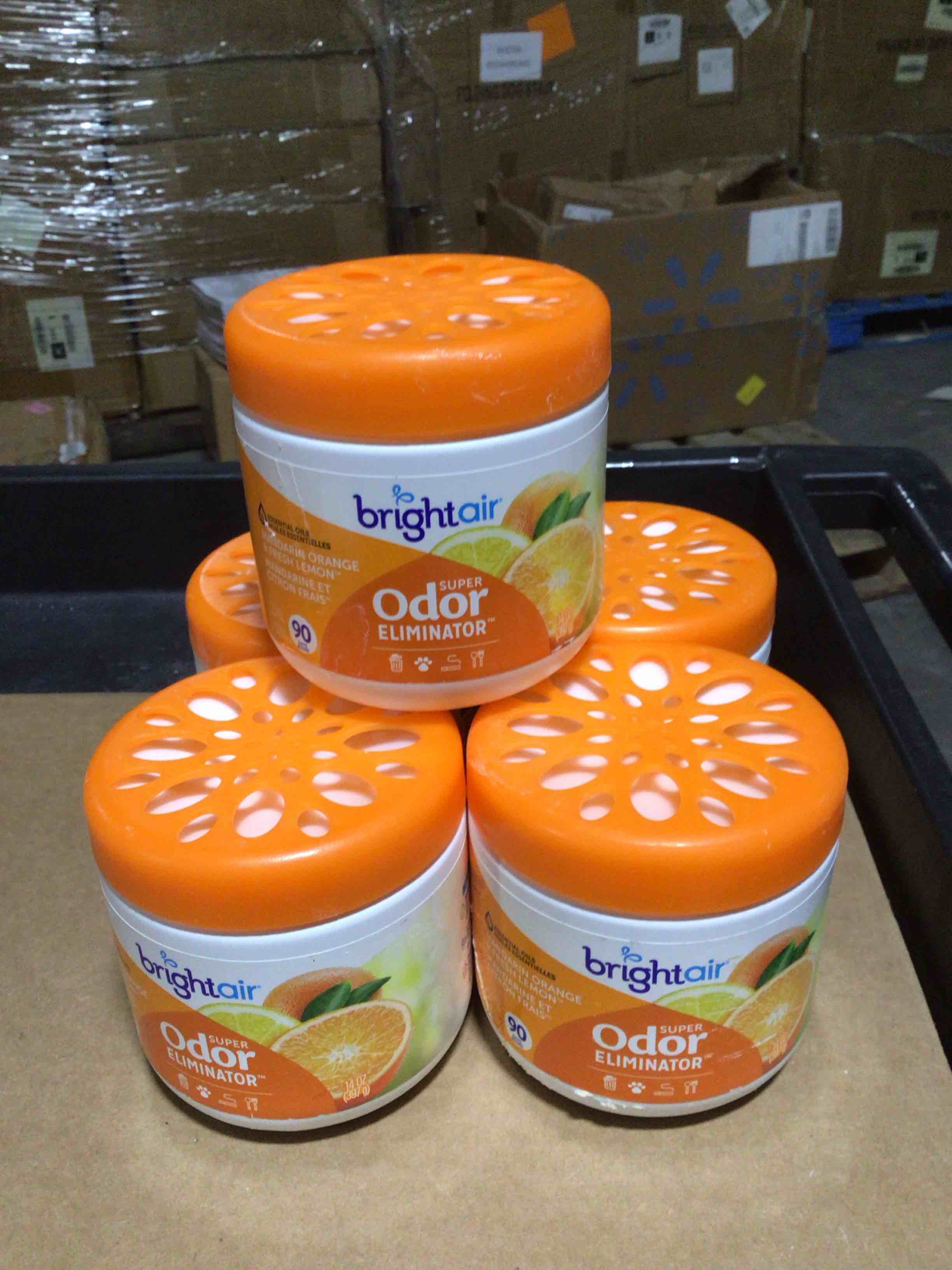 Condition photo showing New/Like New for BRIGHT Air Super Odor Eliminator Mandarin Orange and Fresh Lemon 14oz 5/Carton